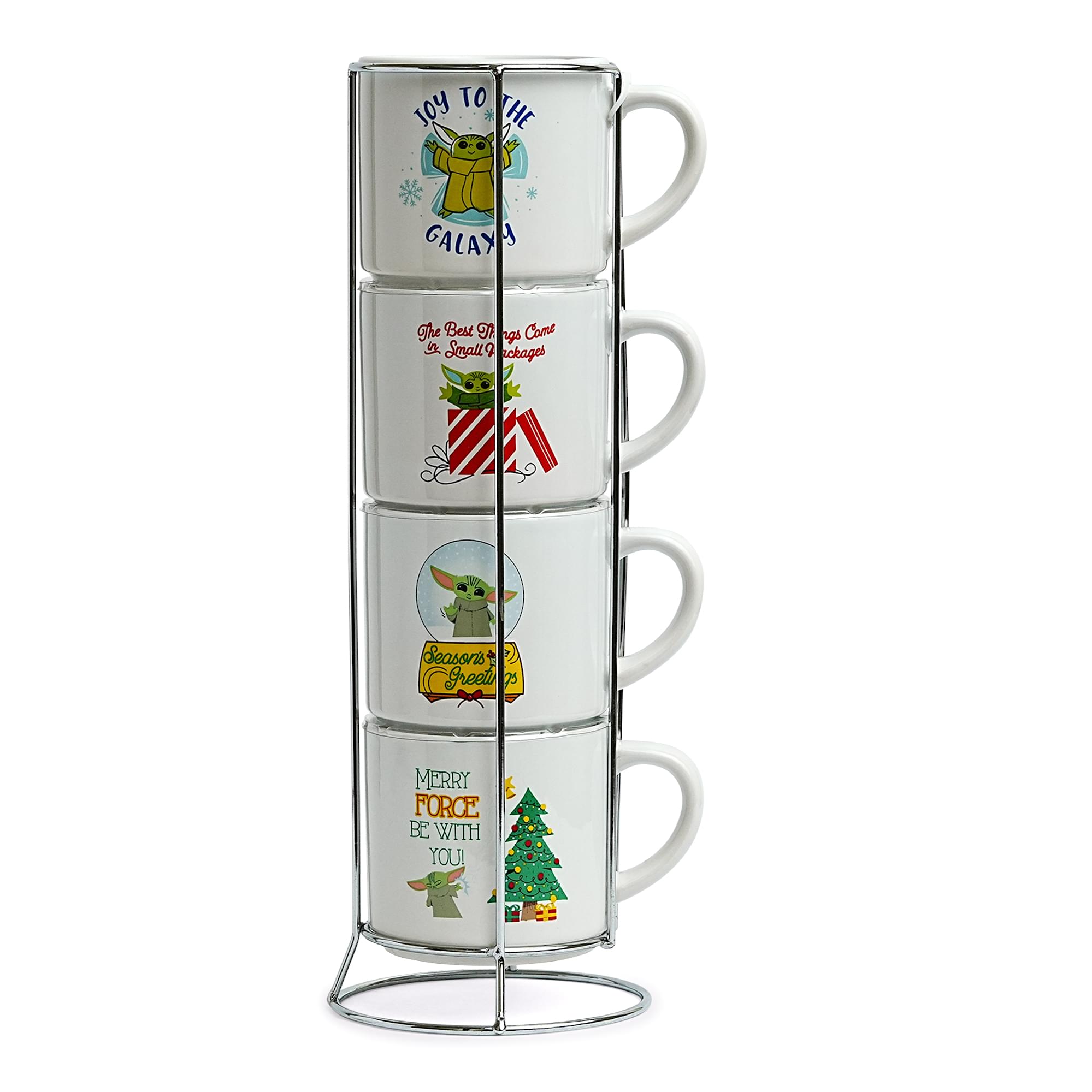 Star Wars Grogu Holiday 4-Piece Stackable Mug Set | Free Shipping