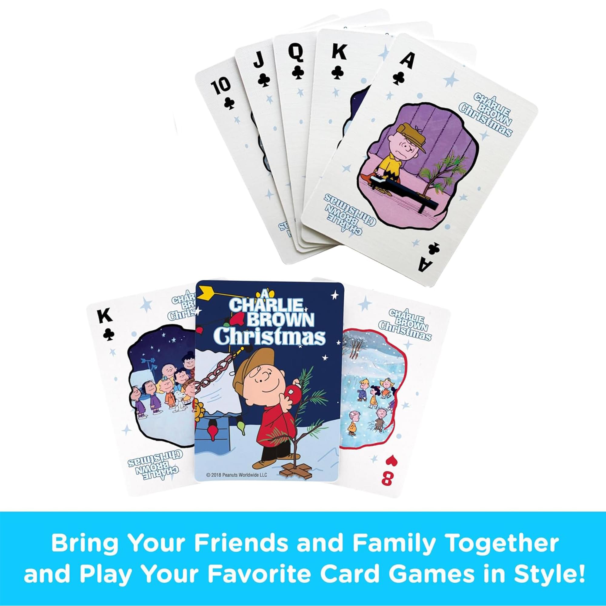 Peanuts Charlie Brown Christmas Playing Cards With Tin