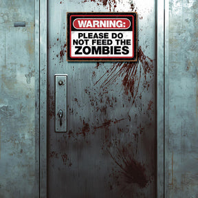 Zombie Warning Tin Sign