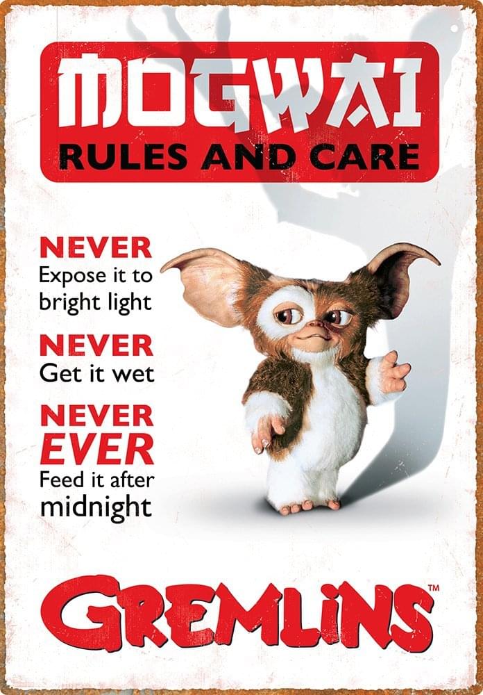 Gremlins Rules 8.5"x11" Tin Sign