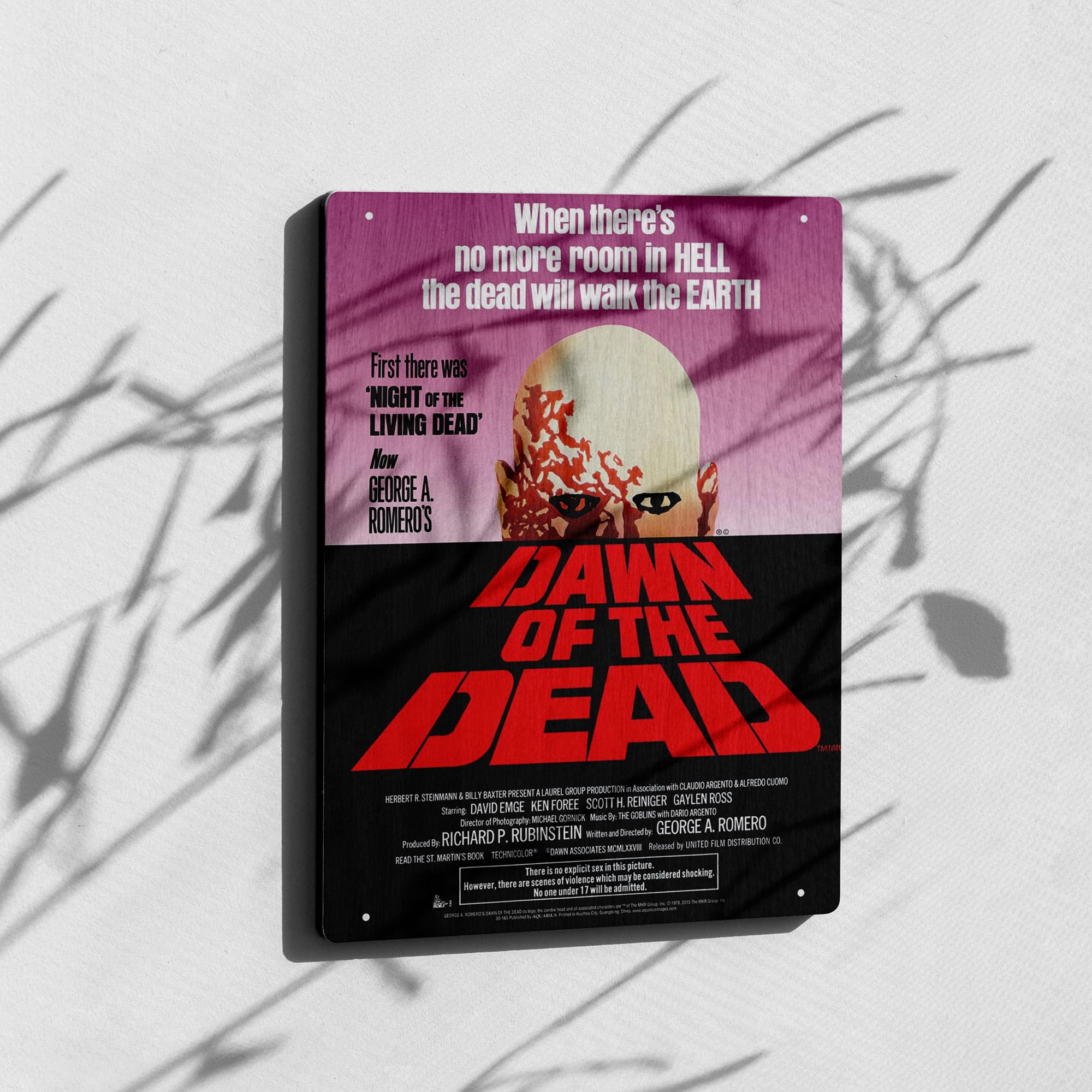 Dawn of The Dead One Sheet Tin Sign