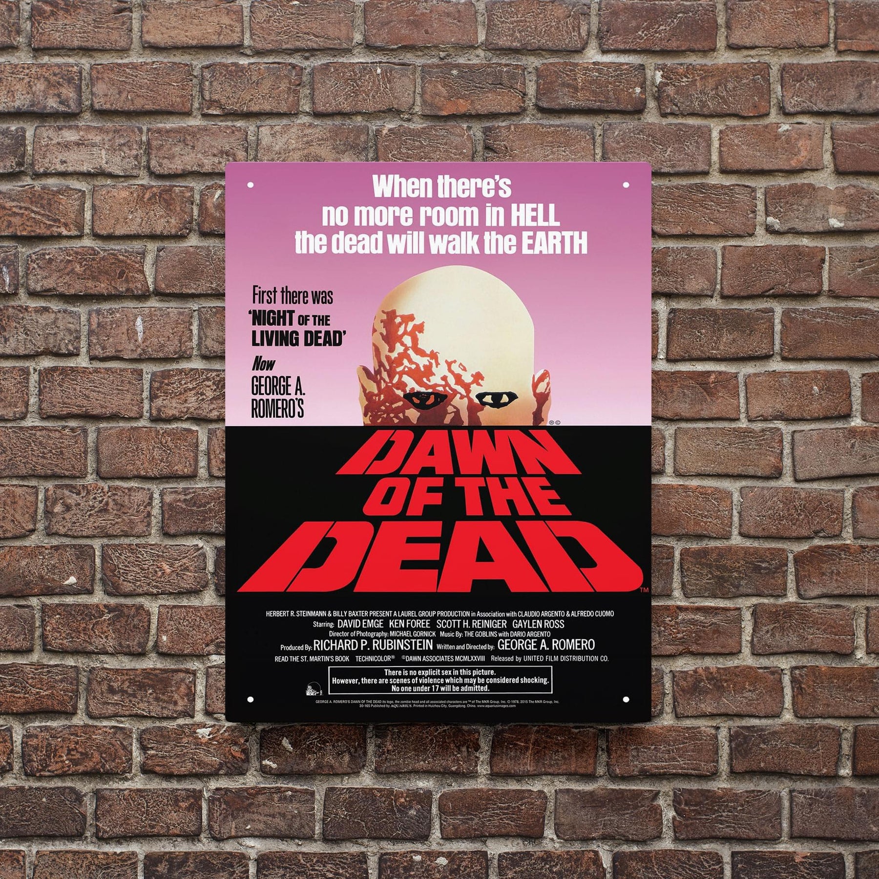 Dawn of The Dead One Sheet Tin Sign