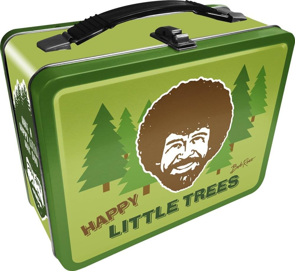 Bob Ross "Happy Little Trees" 7.75" x 6.75" x 4" Collectible Tin Lunch Box