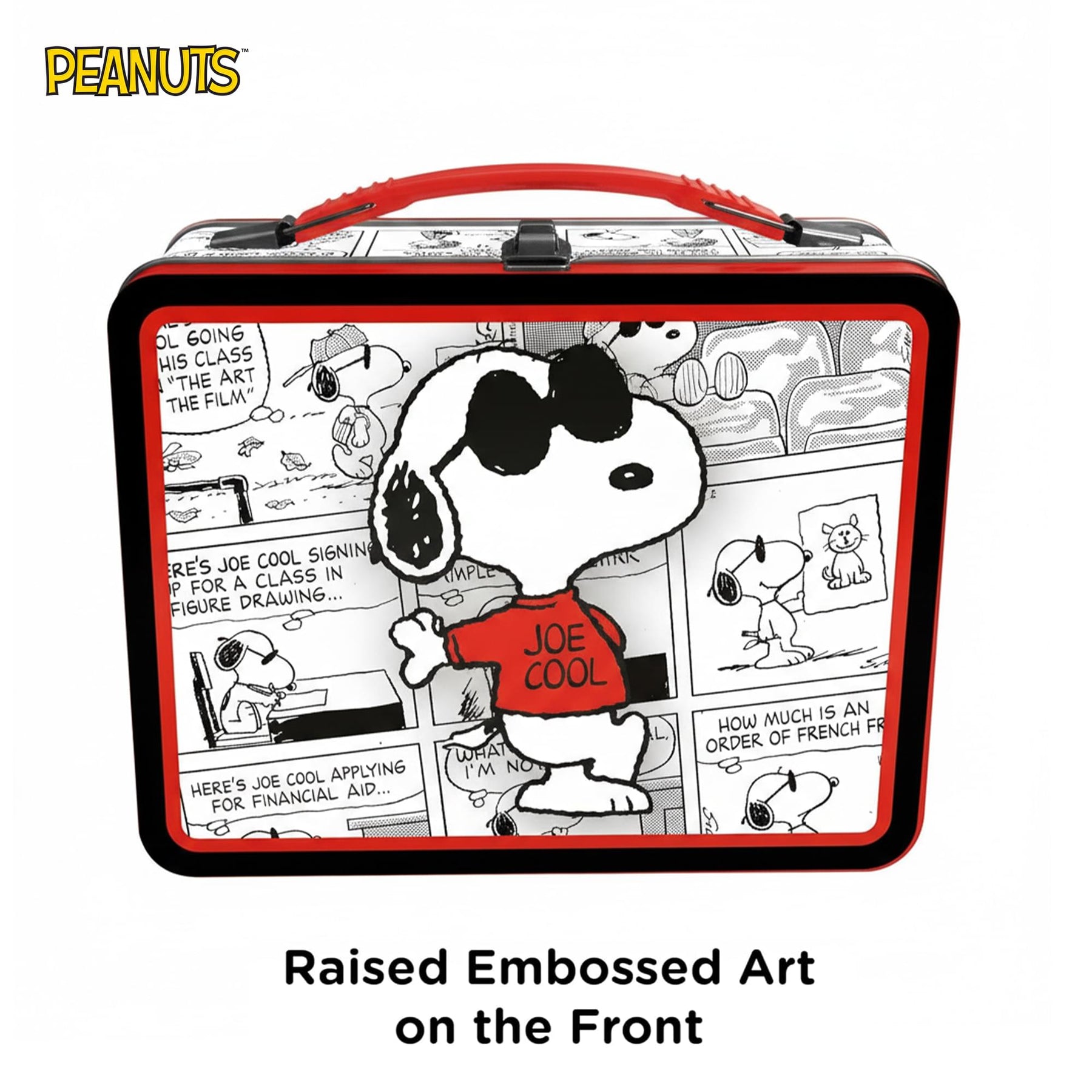 Peanuts Snoopy Joe Cool Embossed Retro Metal Lunchbox
