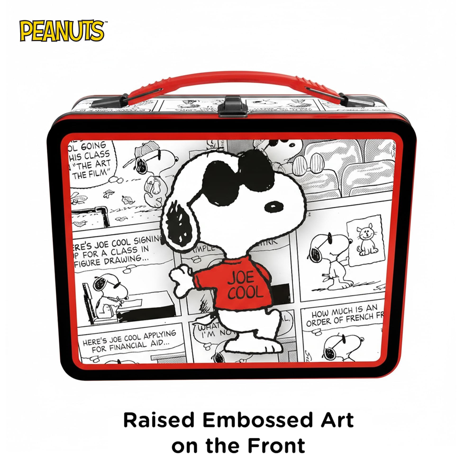 Peanuts Snoopy Joe Cool Embossed Retro Metal Lunchbox