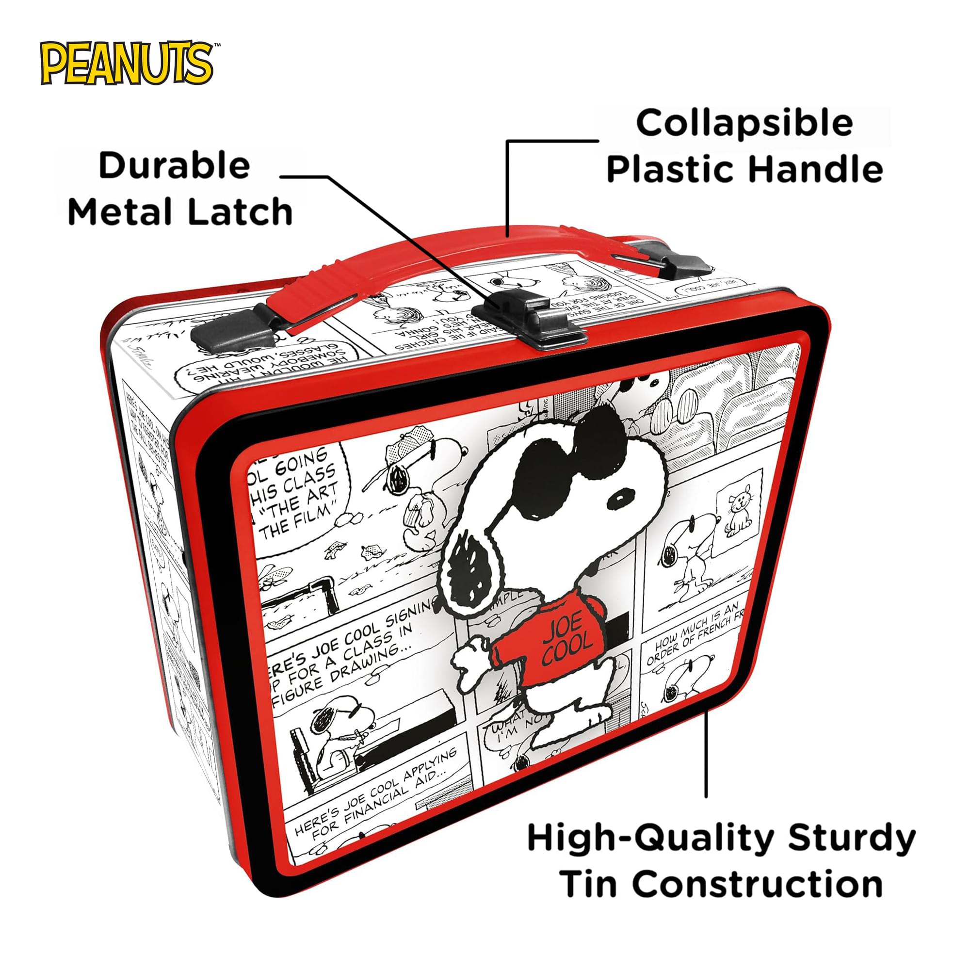 Peanuts Snoopy Joe Cool Embossed Retro Metal Lunchbox