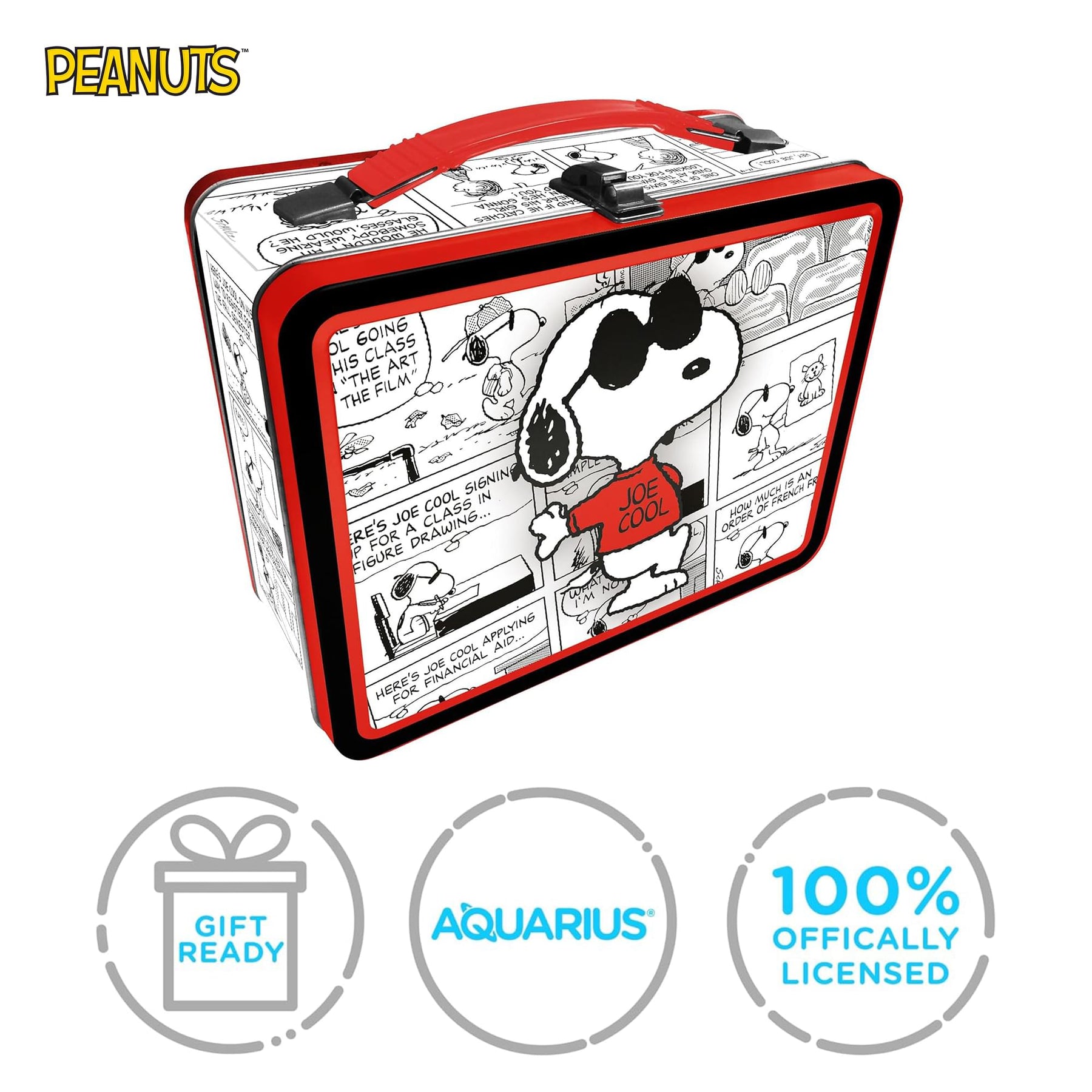 Peanuts Snoopy Joe Cool Embossed Retro Metal Lunchbox