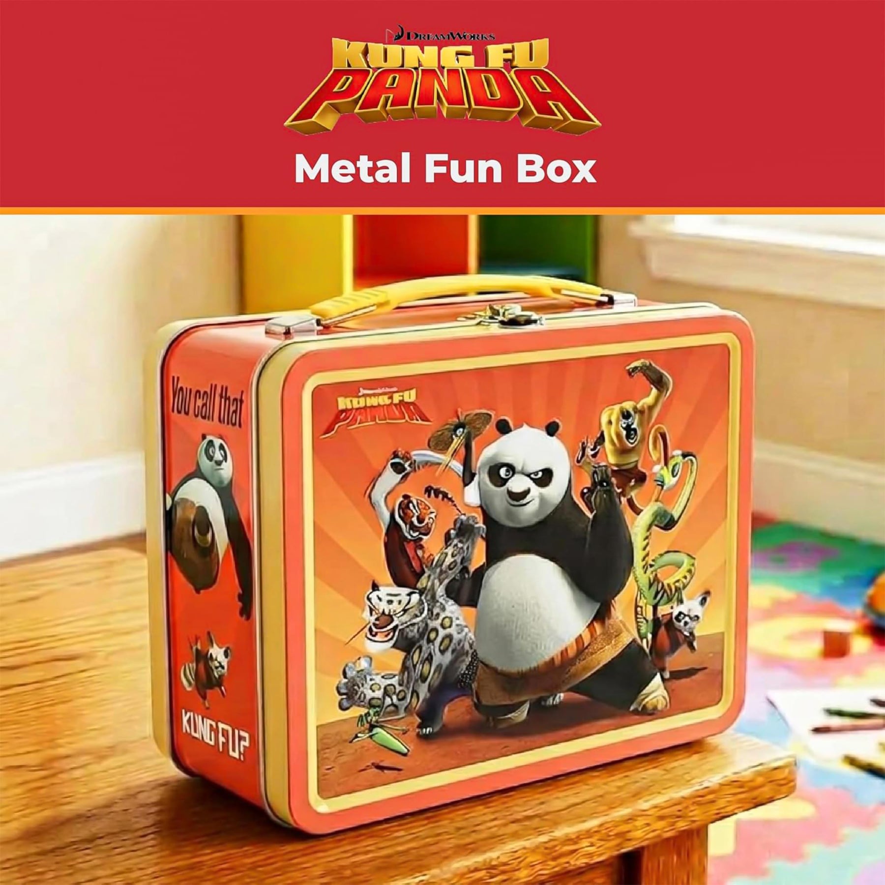 Kung Fu Panda Embossed Retro Metal Lunchbox