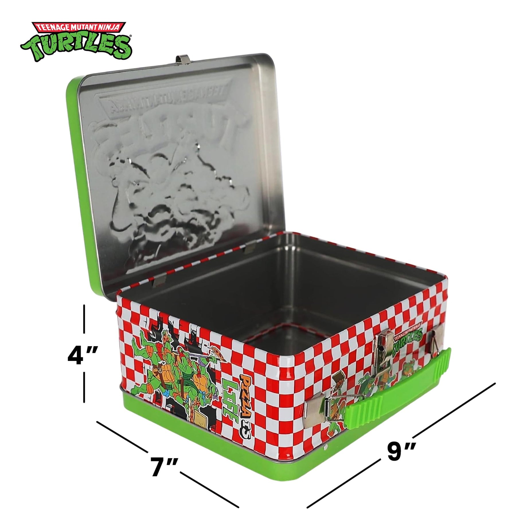 Teenage Mutant Ninja Turtles Pizza Party Embossed Retro Metal Lunchbox