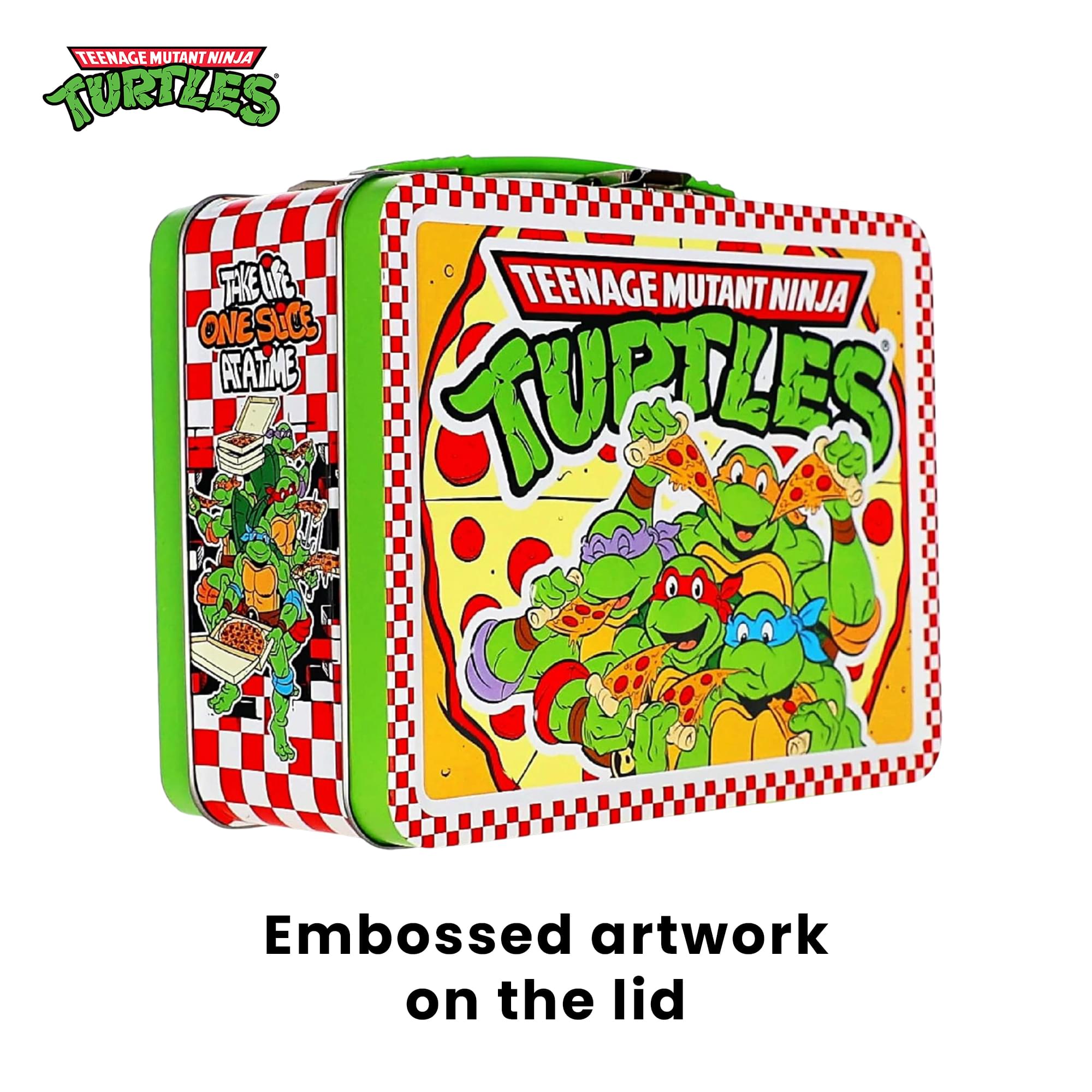 Teenage Mutant Ninja Turtles Pizza Party Embossed Retro Metal Lunchbox