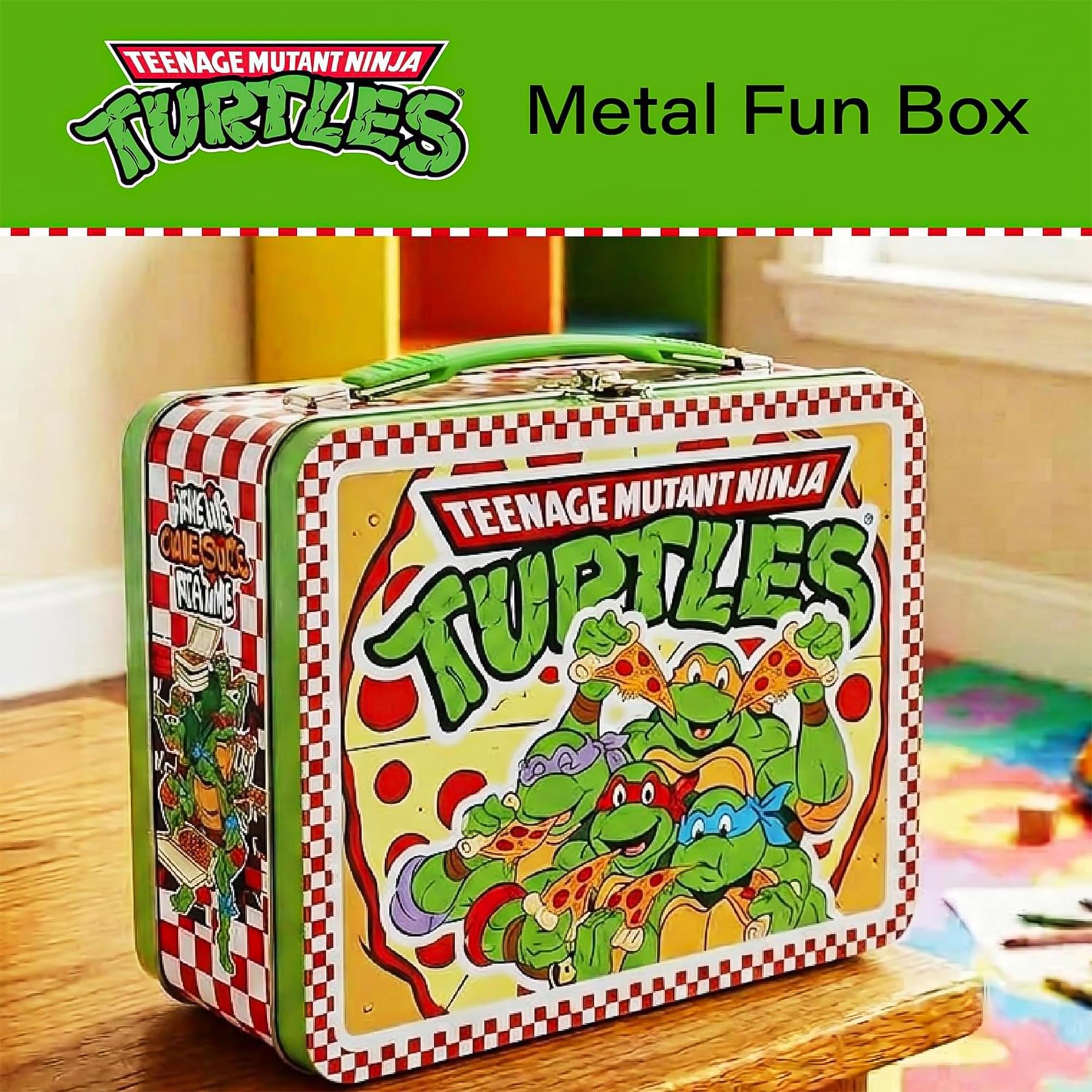 Teenage Mutant Ninja Turtles Pizza Party Embossed Retro Metal Lunchbox