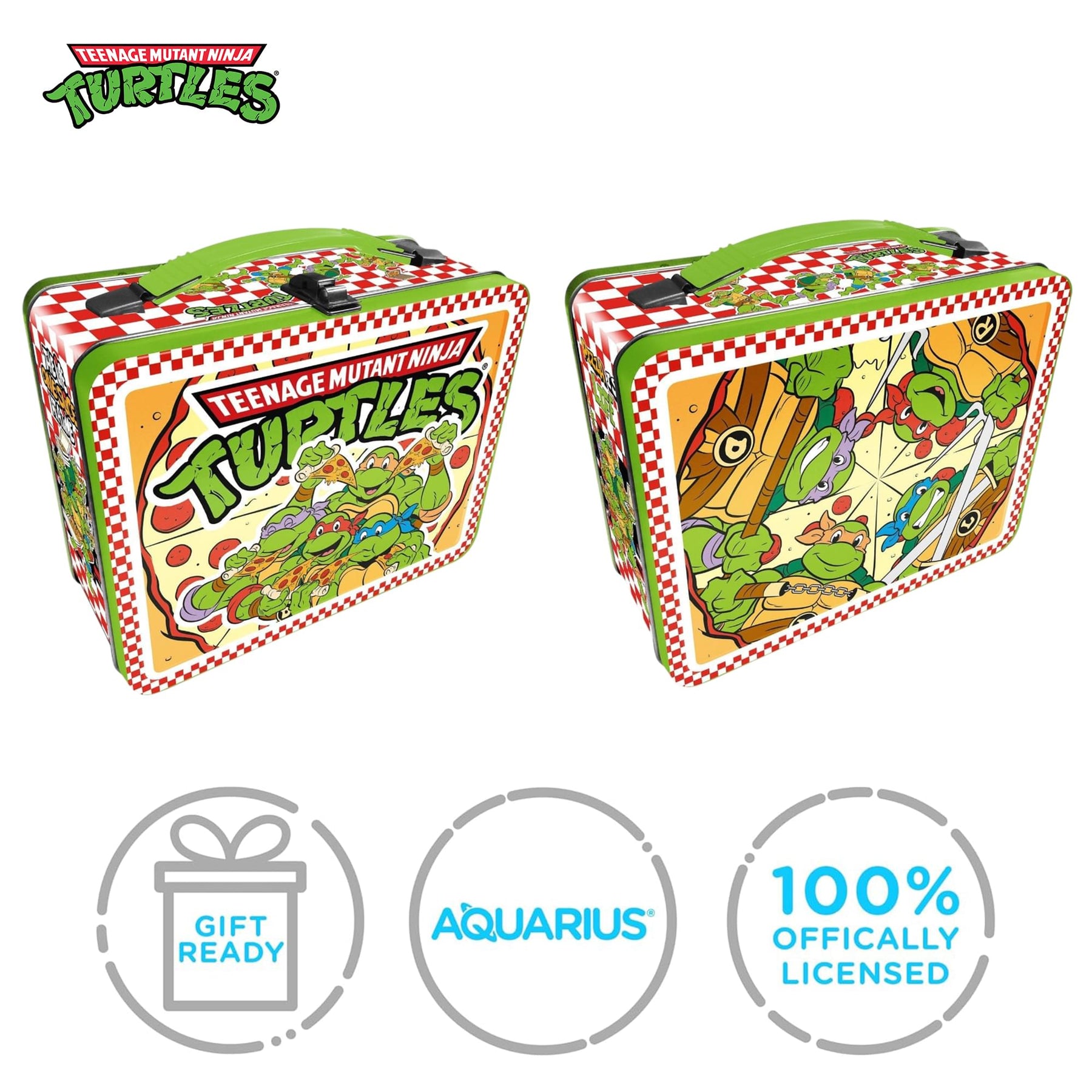 Teenage Mutant Ninja Turtles Pizza Party Embossed Retro Metal Lunchbox