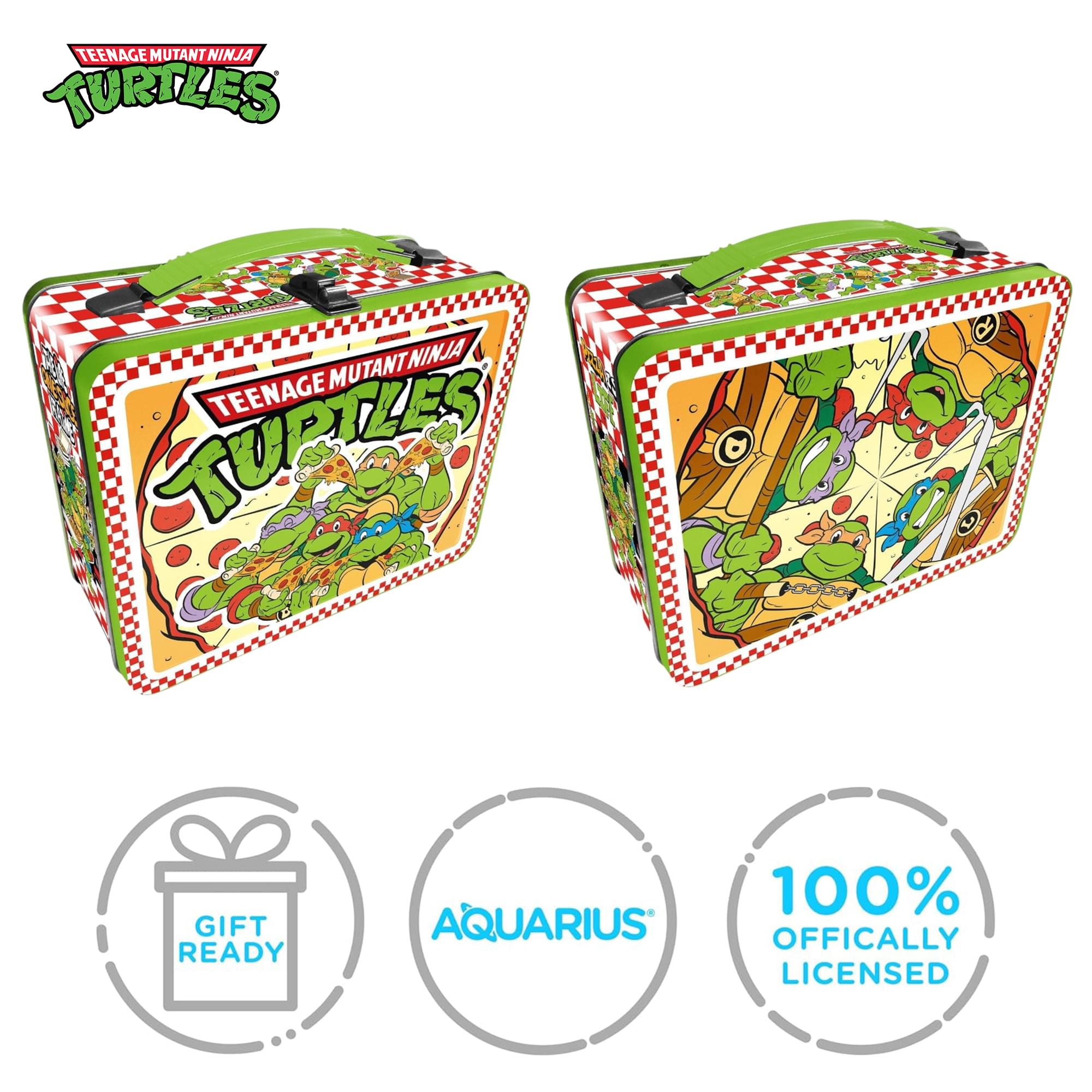 Teenage Mutant Ninja Turtles Pizza Party Embossed Retro Metal Lunchbox