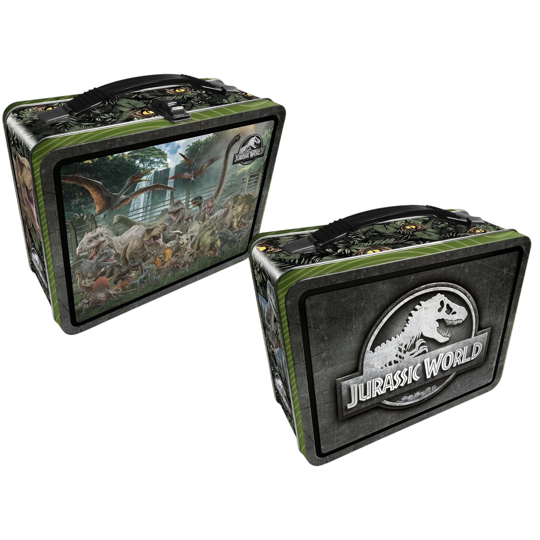 Jurassic World Size Chart Embossed Retro Metal Lunchbox