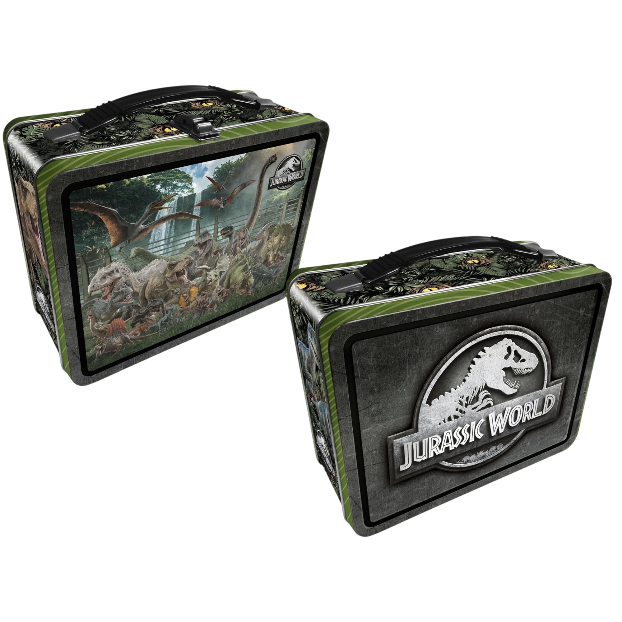 Jurassic World Size Chart Embossed Retro Metal Lunchbox