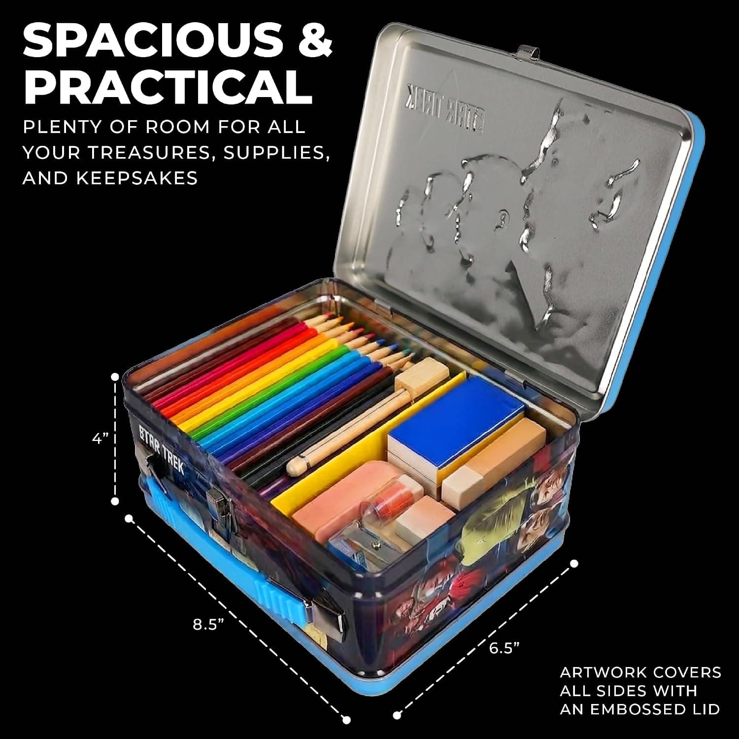 Star Trek The Original Series Embossed Retro Metal Lunchbox | 9 x 7 x 4 Inches