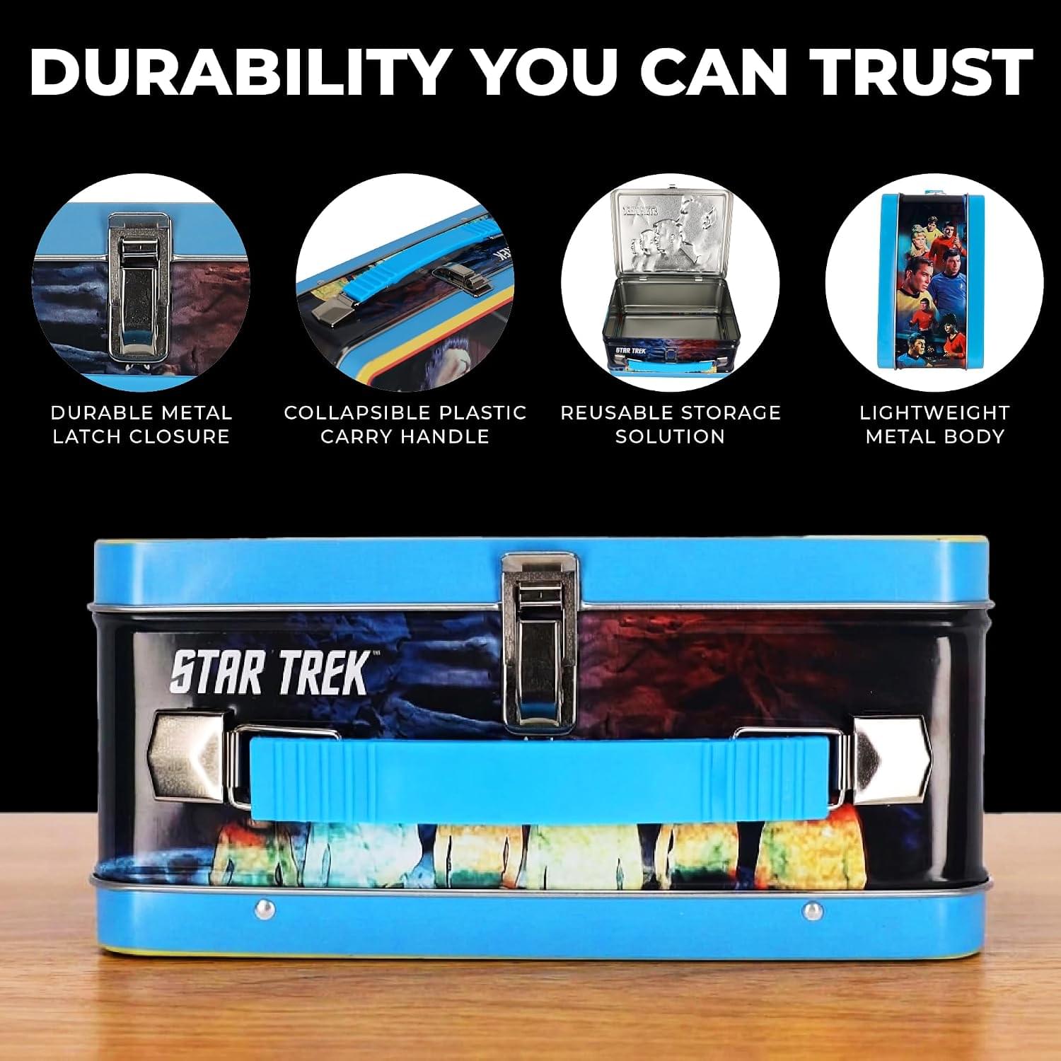 Star Trek The Original Series Embossed Retro Metal Lunchbox | 9 x 7 x 4 Inches