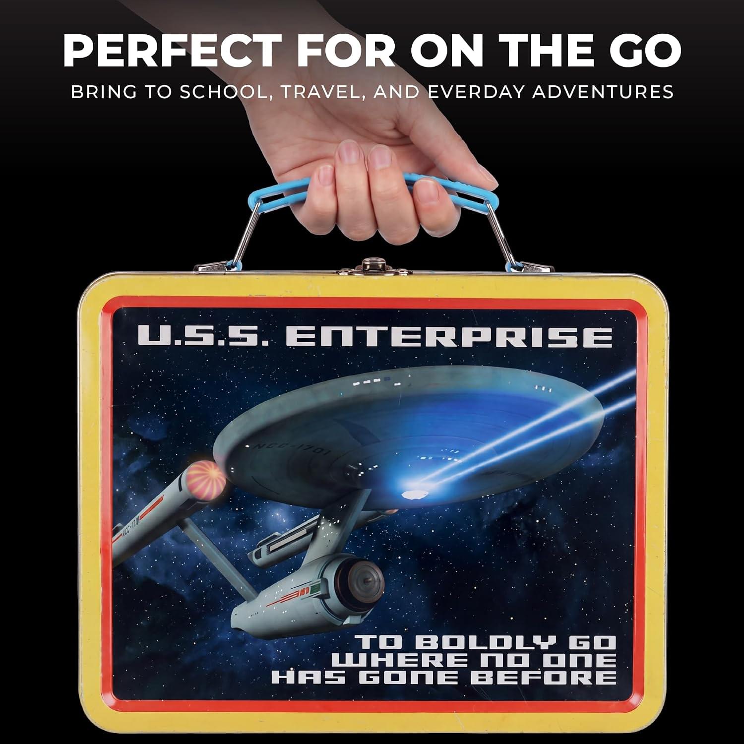Star Trek The Original Series Embossed Retro Metal Lunchbox | 9 x 7 x 4 Inches