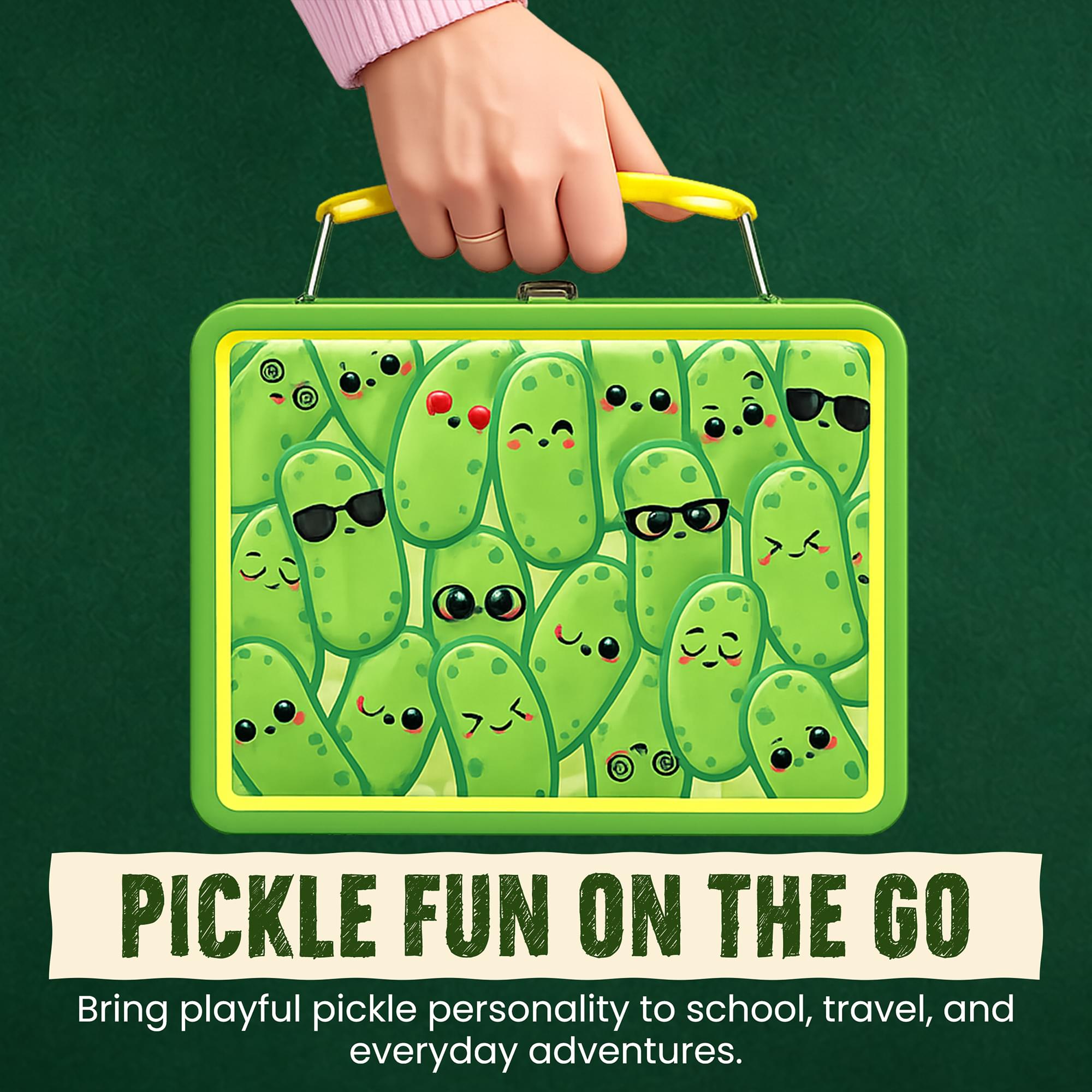 Pickles Embossed Retro Metal Lunchbox | 9 x 7 x 4 Inches