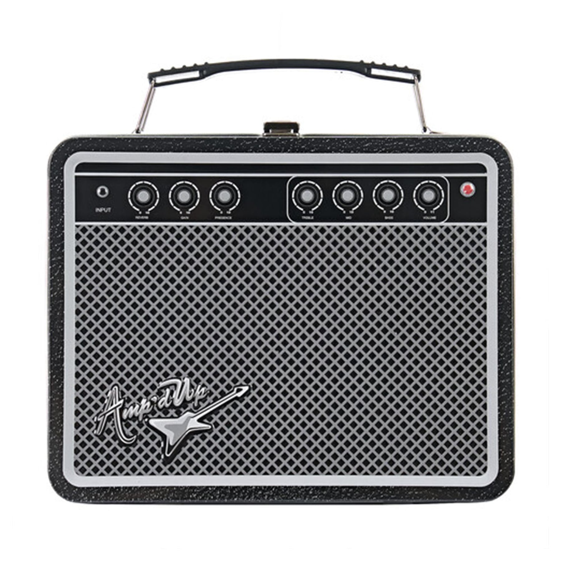 Amp'd Up Retro Guitar Amp-Styled Tin Tote | 8 x 6 Inches