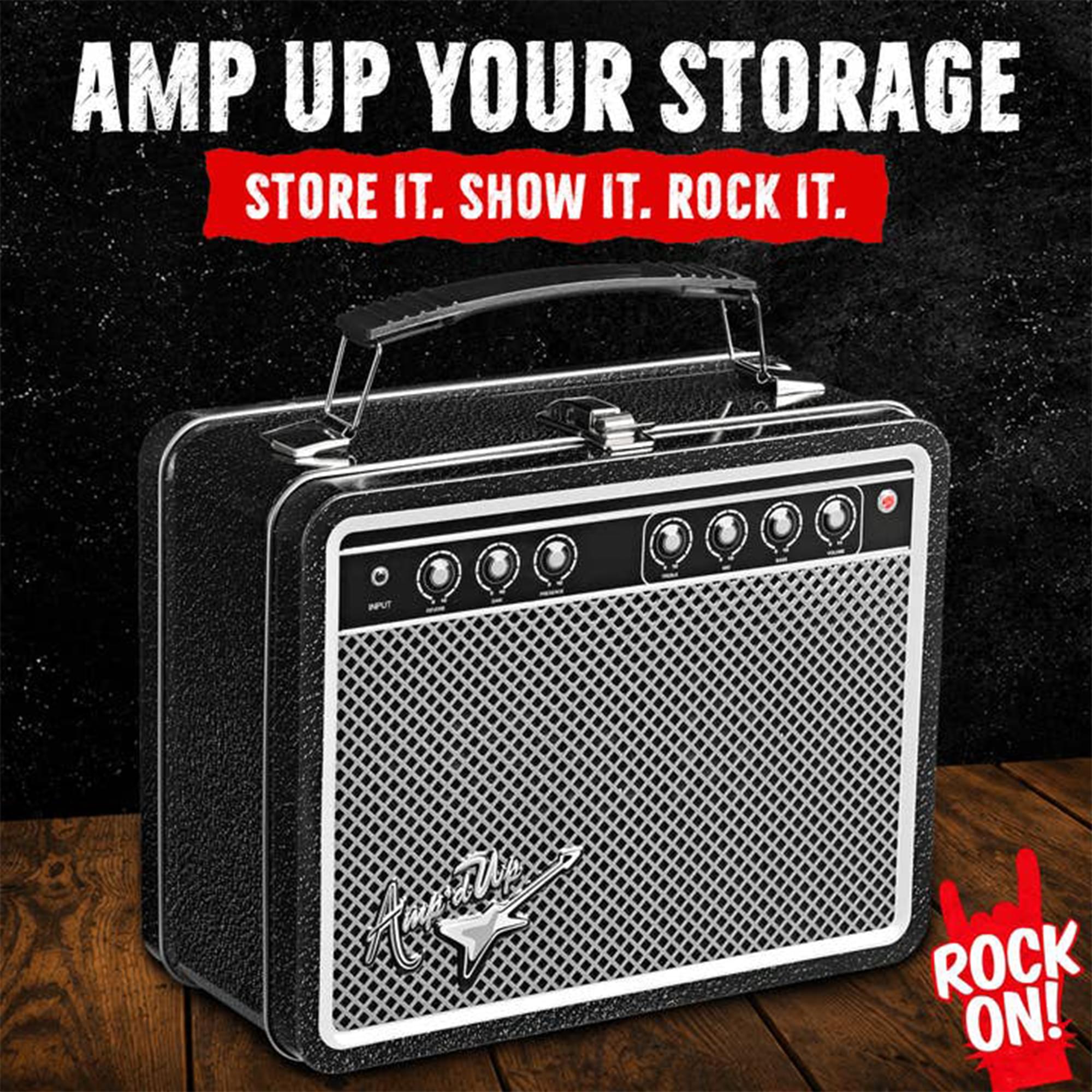 Amp'd Up Retro Guitar Amp-Styled Tin Tote | 8 x 6 Inches