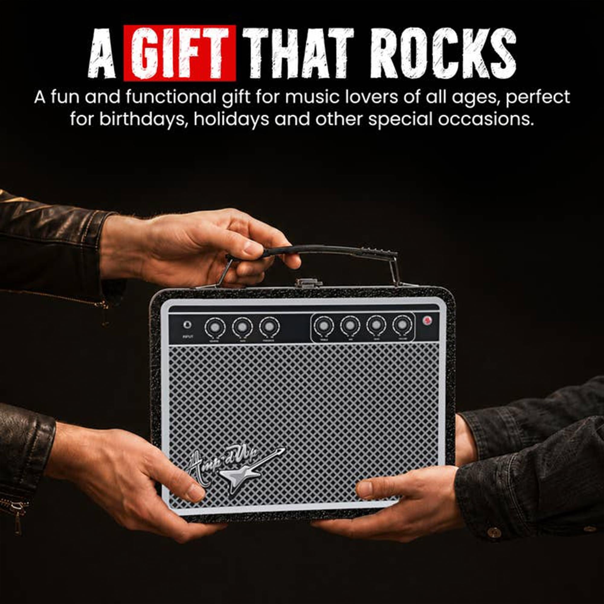 Amp'd Up Retro Guitar Amp-Styled Tin Tote | 8 x 6 Inches