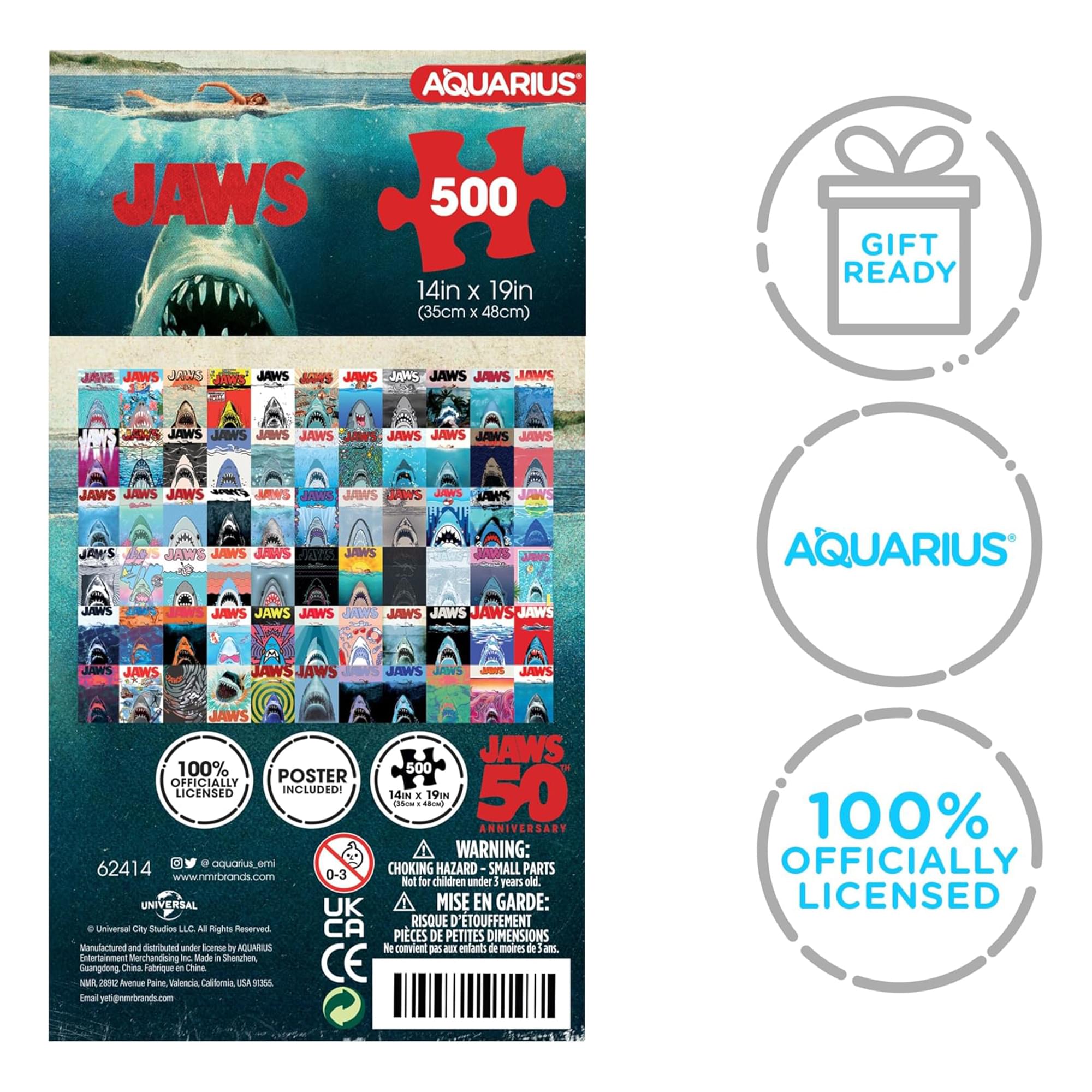 JAWS 50th Anniversary Movie Posters 500 Piece Jigsaw Puzzle