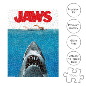 JAWS One Sheet 500 Piece Jigsaw Puzzle (Vertical Box)