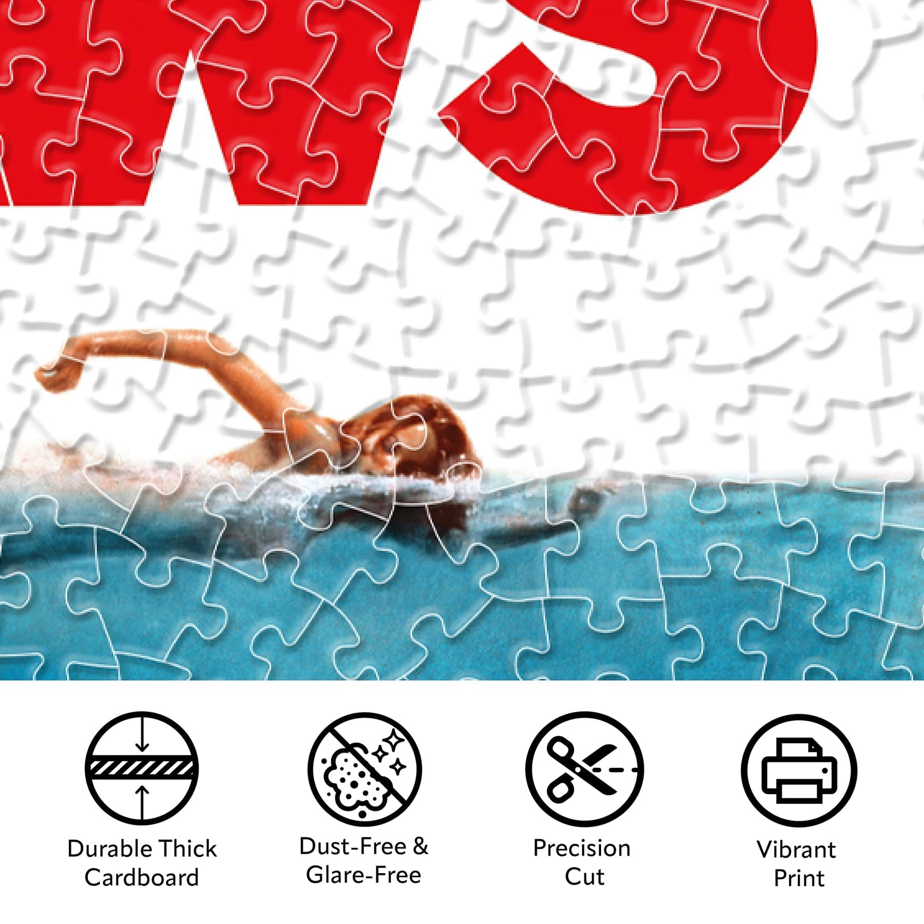 JAWS One Sheet 500 Piece Jigsaw Puzzle (Vertical Box)