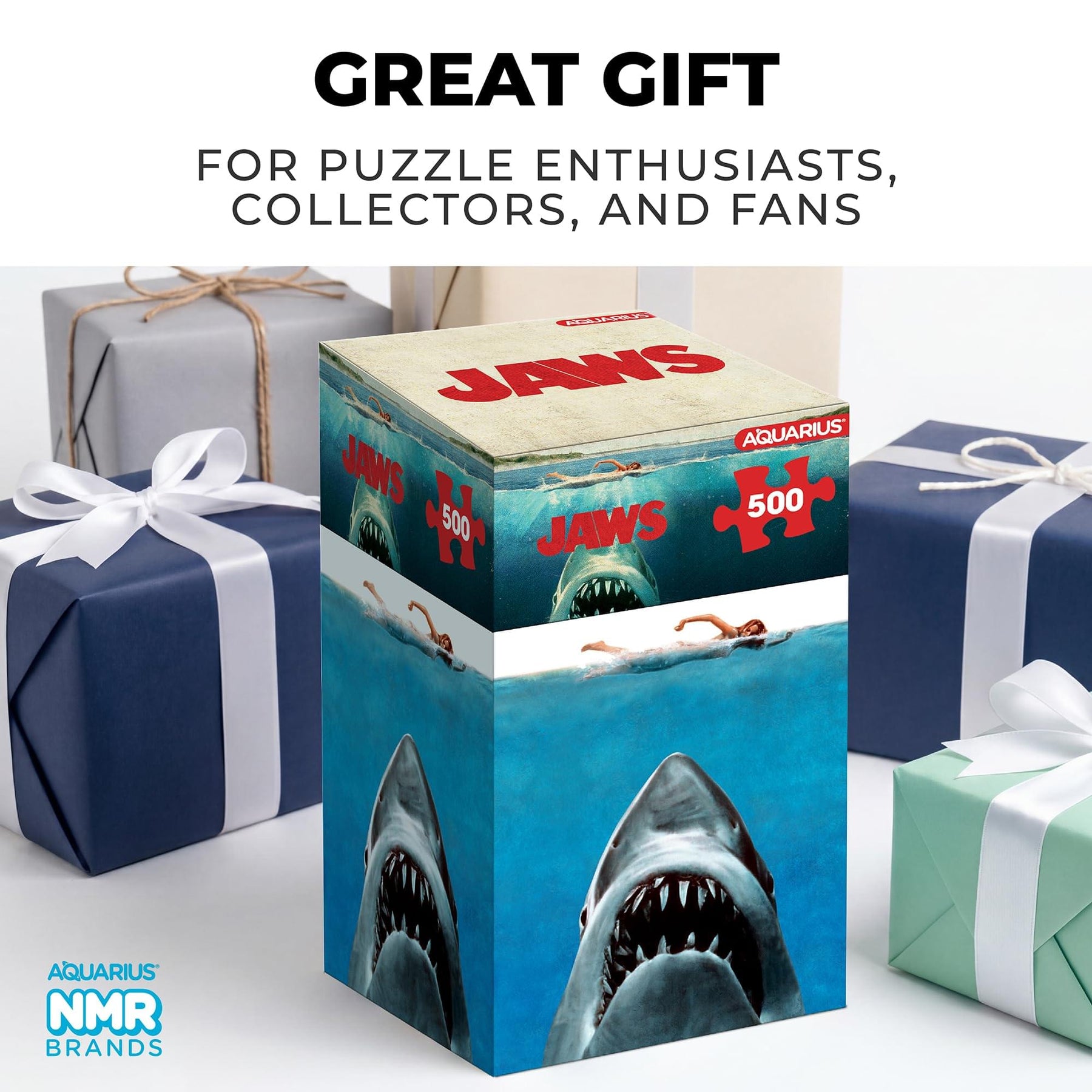 JAWS One Sheet 500 Piece Jigsaw Puzzle (Vertical Box)