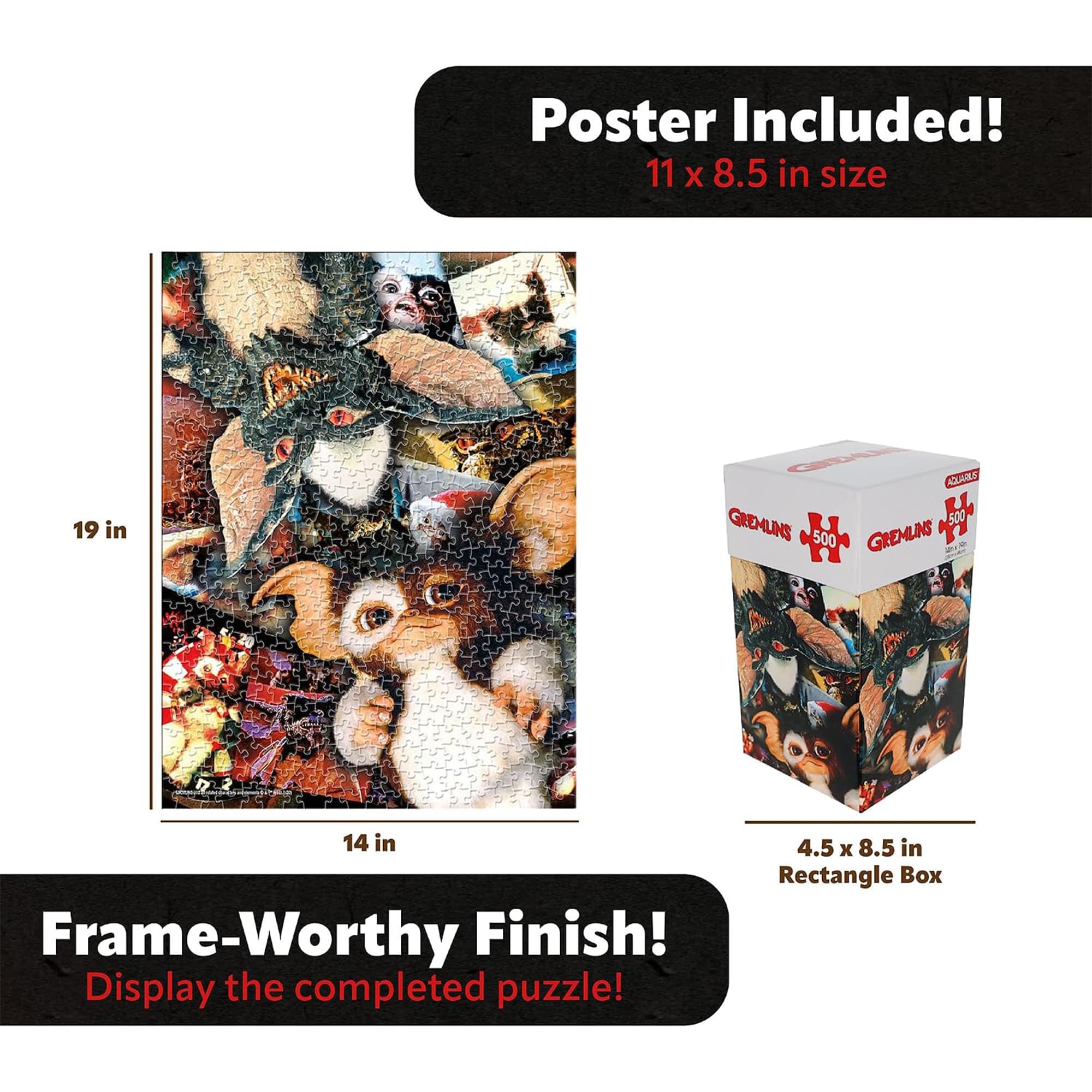 Gremlins Gizmo and Stripe 500-Piece Jigsaw Puzzle | Vertical Box