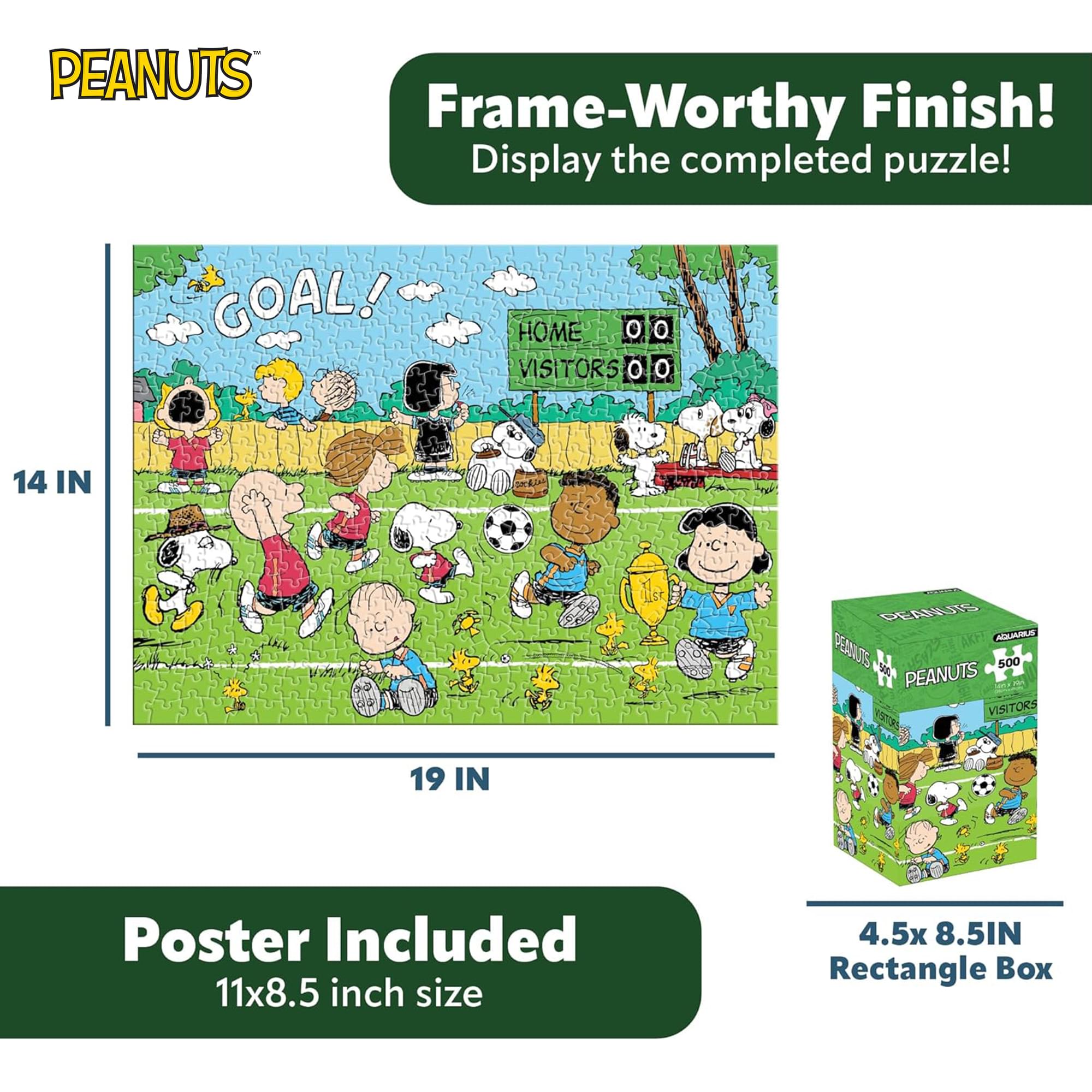 Peanuts Soccer 500-Piece Jigsaw Puzzle (Vertical Box)