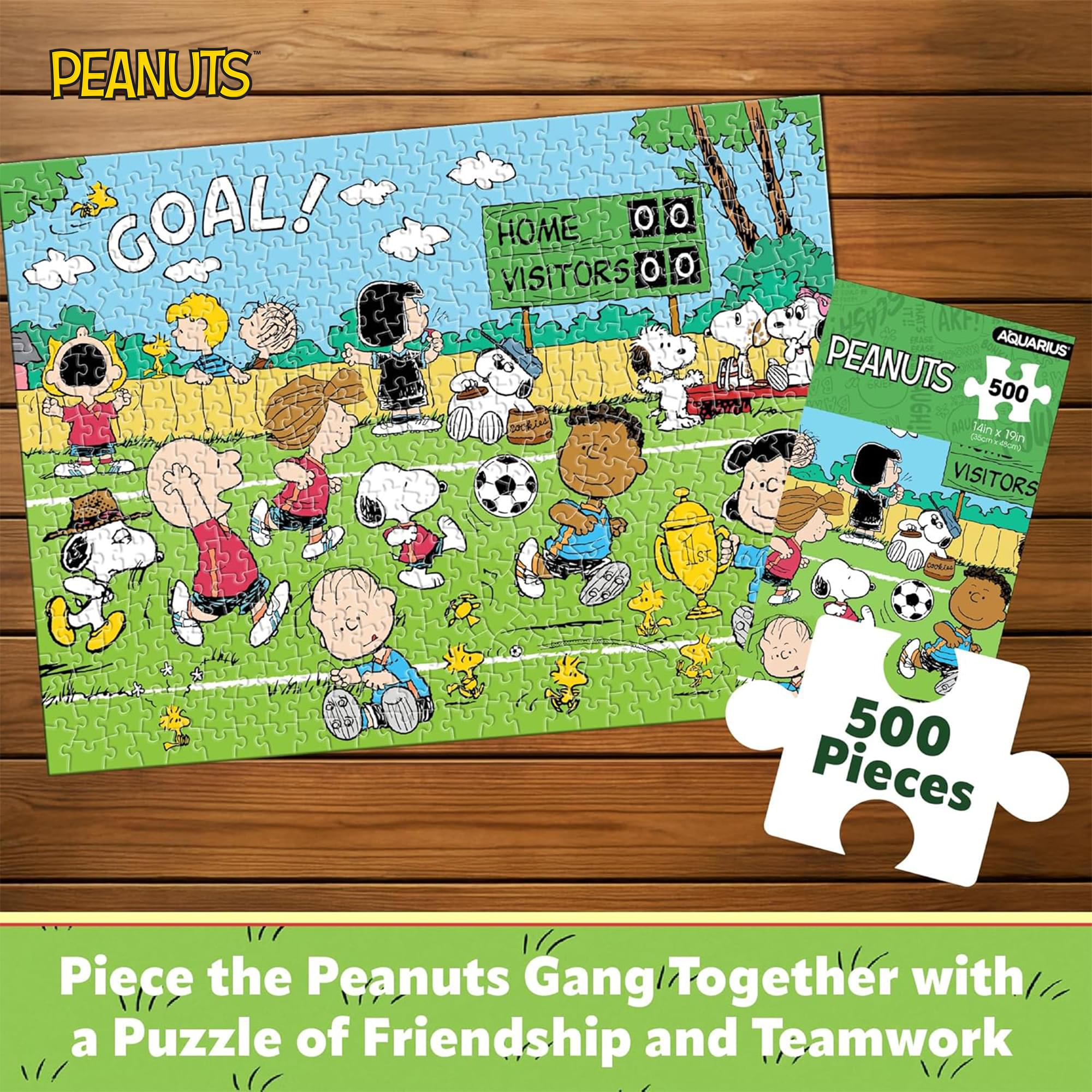 Peanuts Soccer 500-Piece Jigsaw Puzzle (Vertical Box)