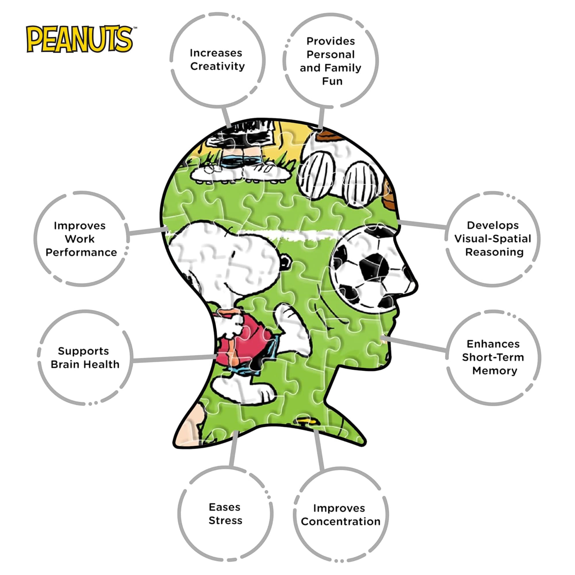 Peanuts Soccer 500-Piece Jigsaw Puzzle (Vertical Box)