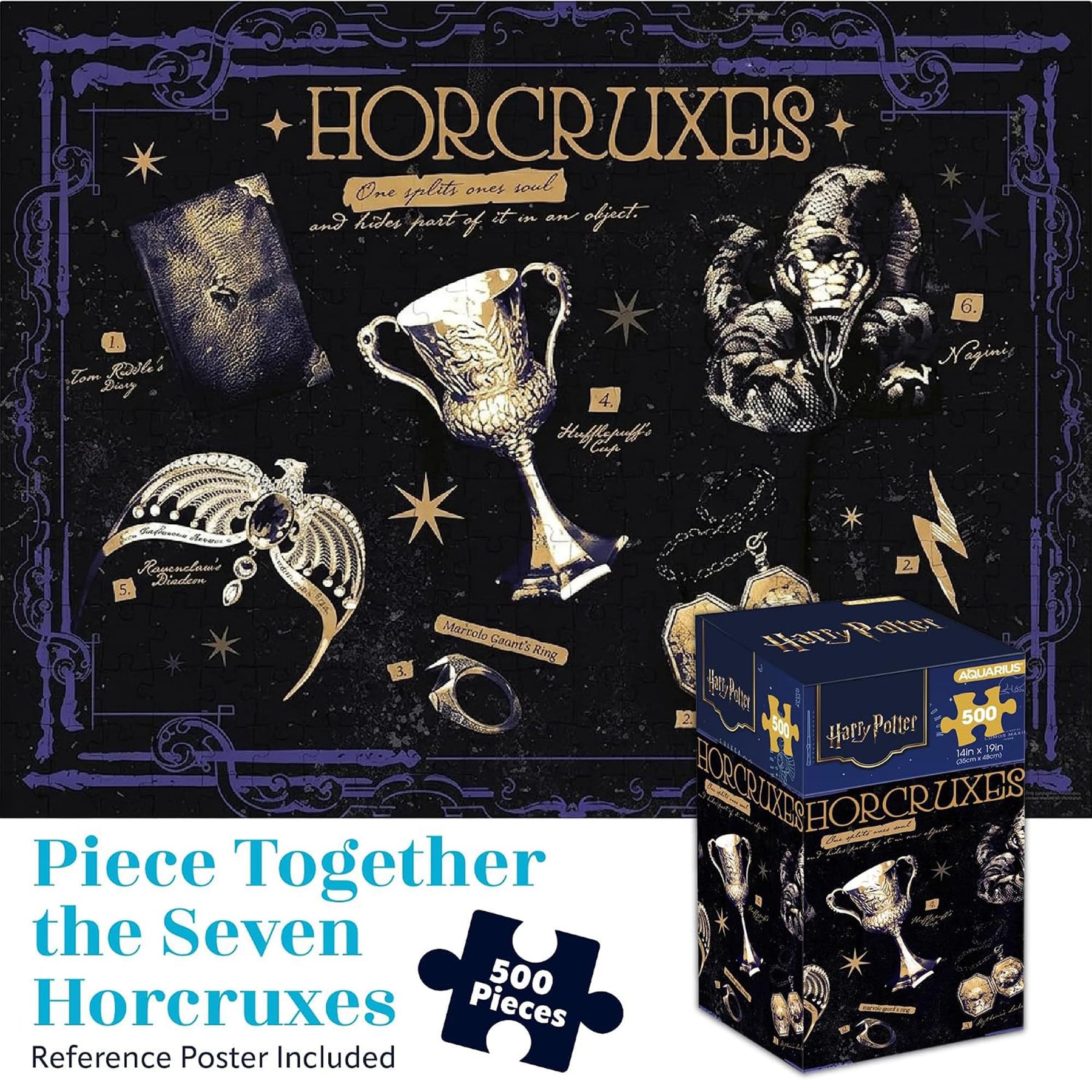 Harry Potter Horcruxes 500-Piece Jigsaw Puzzle | Vertical Box