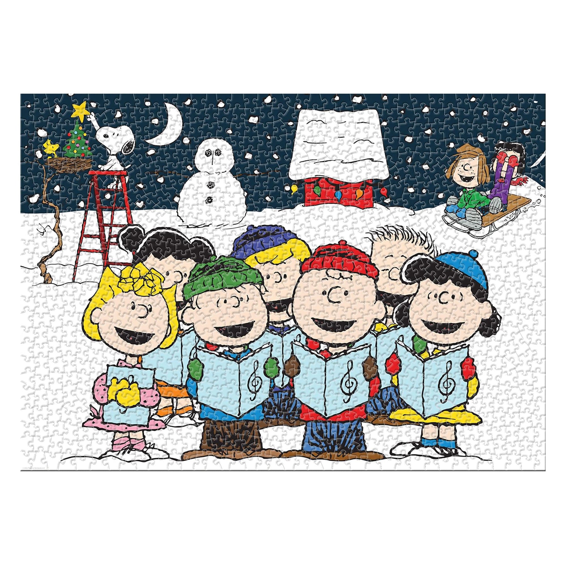 Peanuts Singing Hymns 1000 Piece Glitter Snow Jigsaw Puzzle