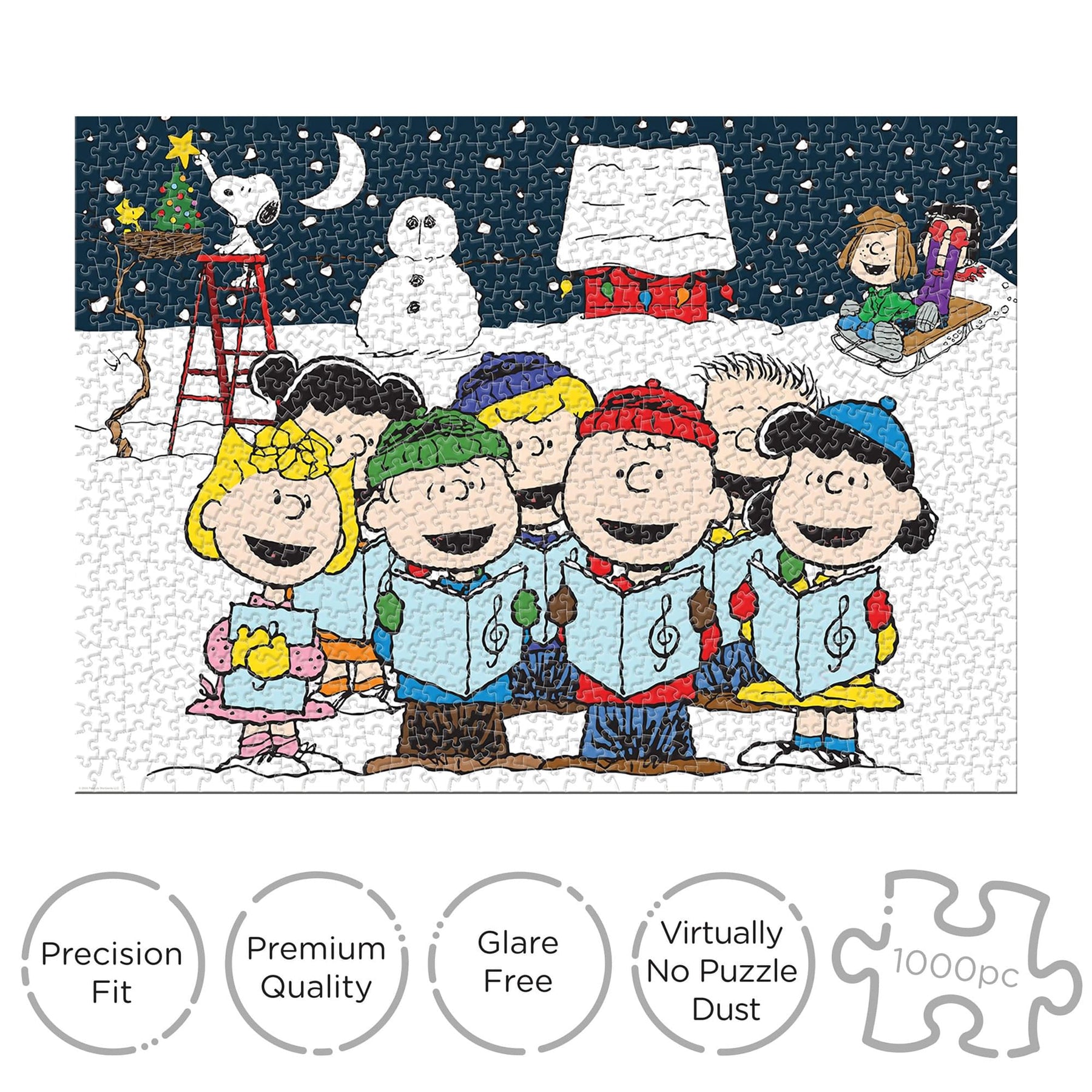 Peanuts Singing Hymns 1000 Piece Glitter Snow Jigsaw Puzzle