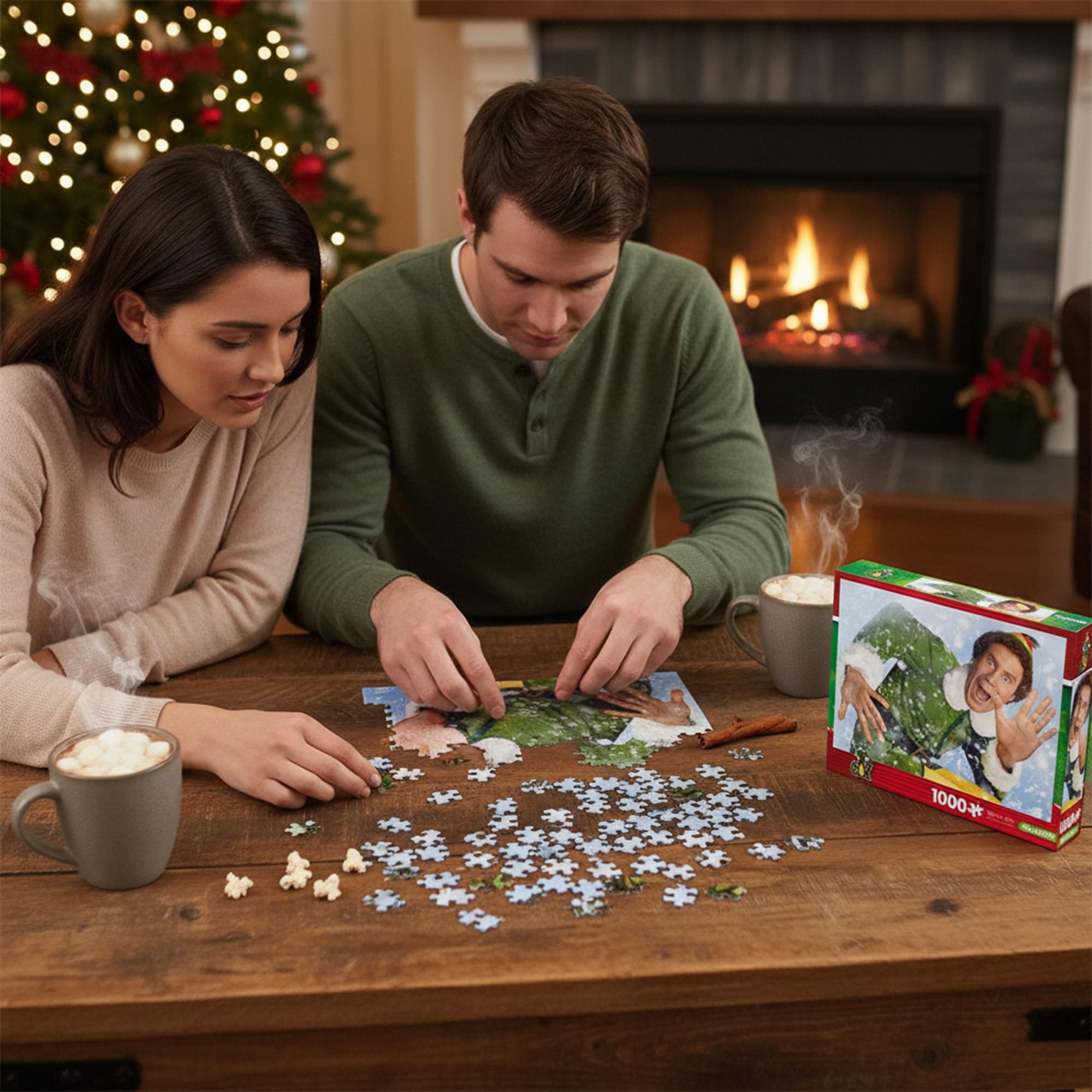 Elf 1000 Piece Glitter Snow Jigsaw Puzzle