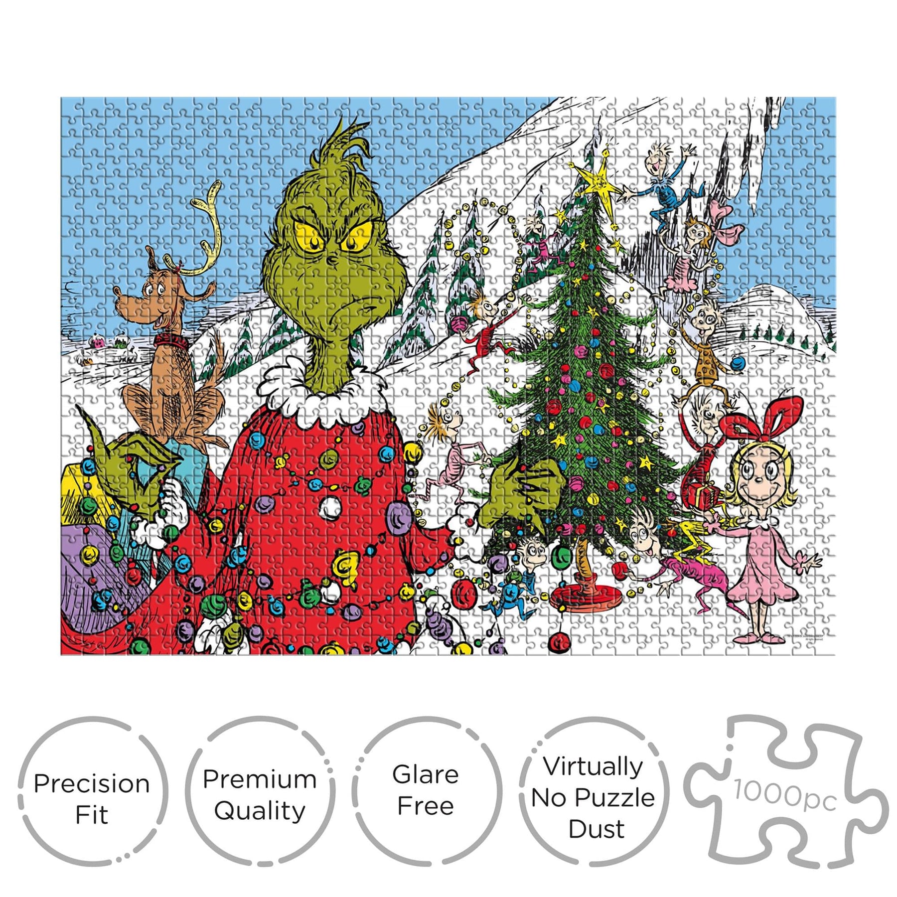 The Grinch Christmas 1000 Piece Glitter Snow Jigsaw Puzzle