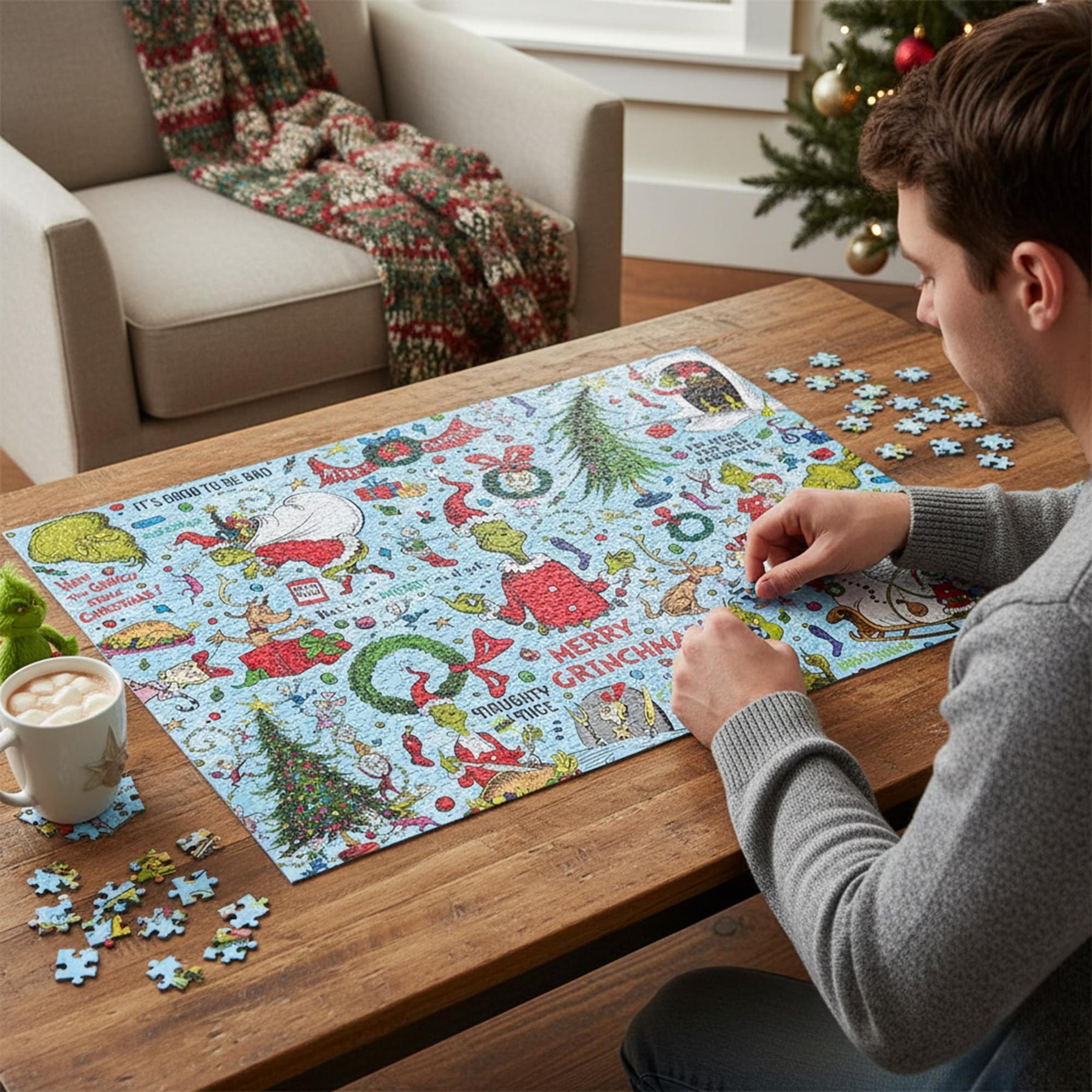 The Grinch Christmas Wrapping Paper 1000 Piece Jigsaw Puzzle