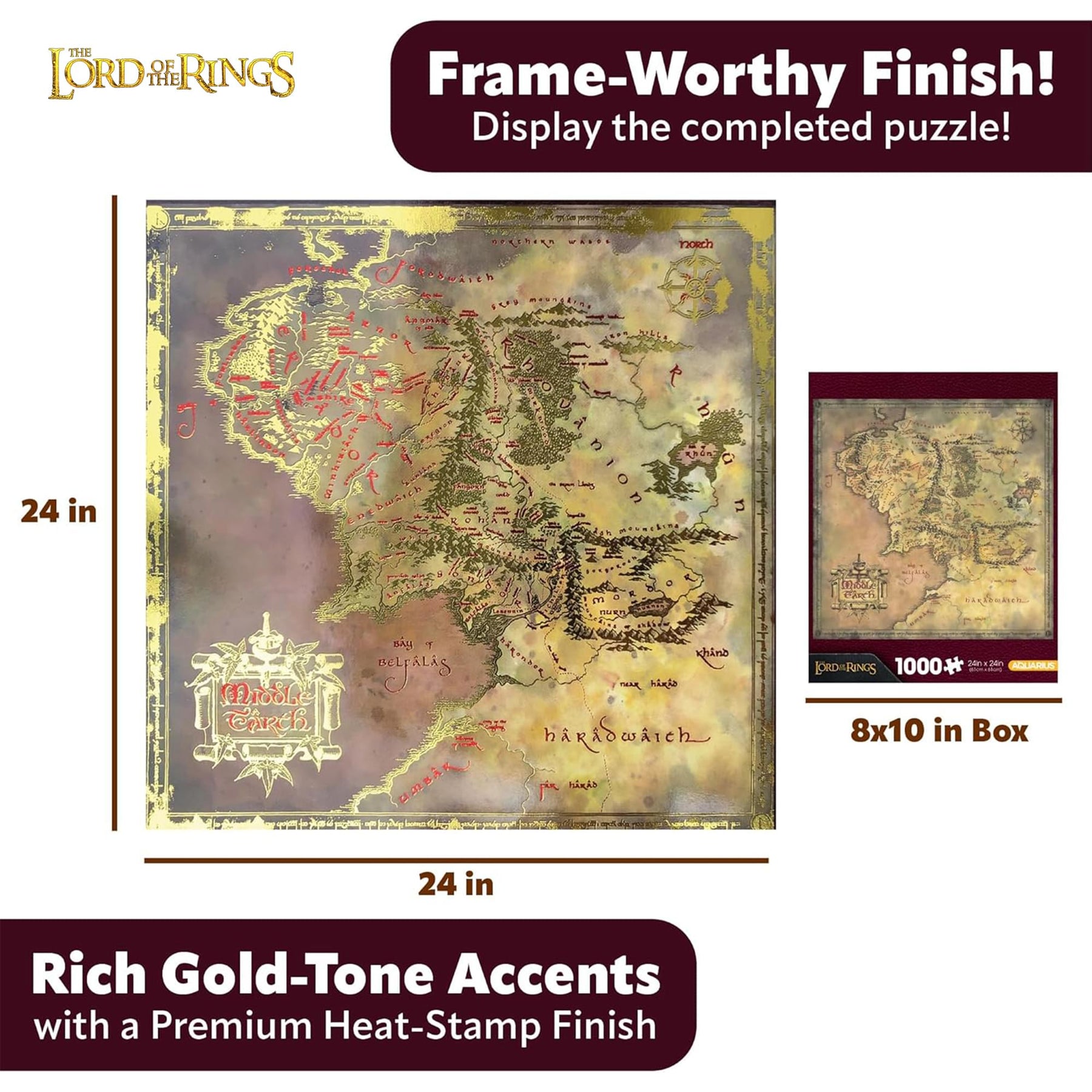 The Lord of the Rings Middle-earth Map 1000-Piece Jigsaw Puzzle