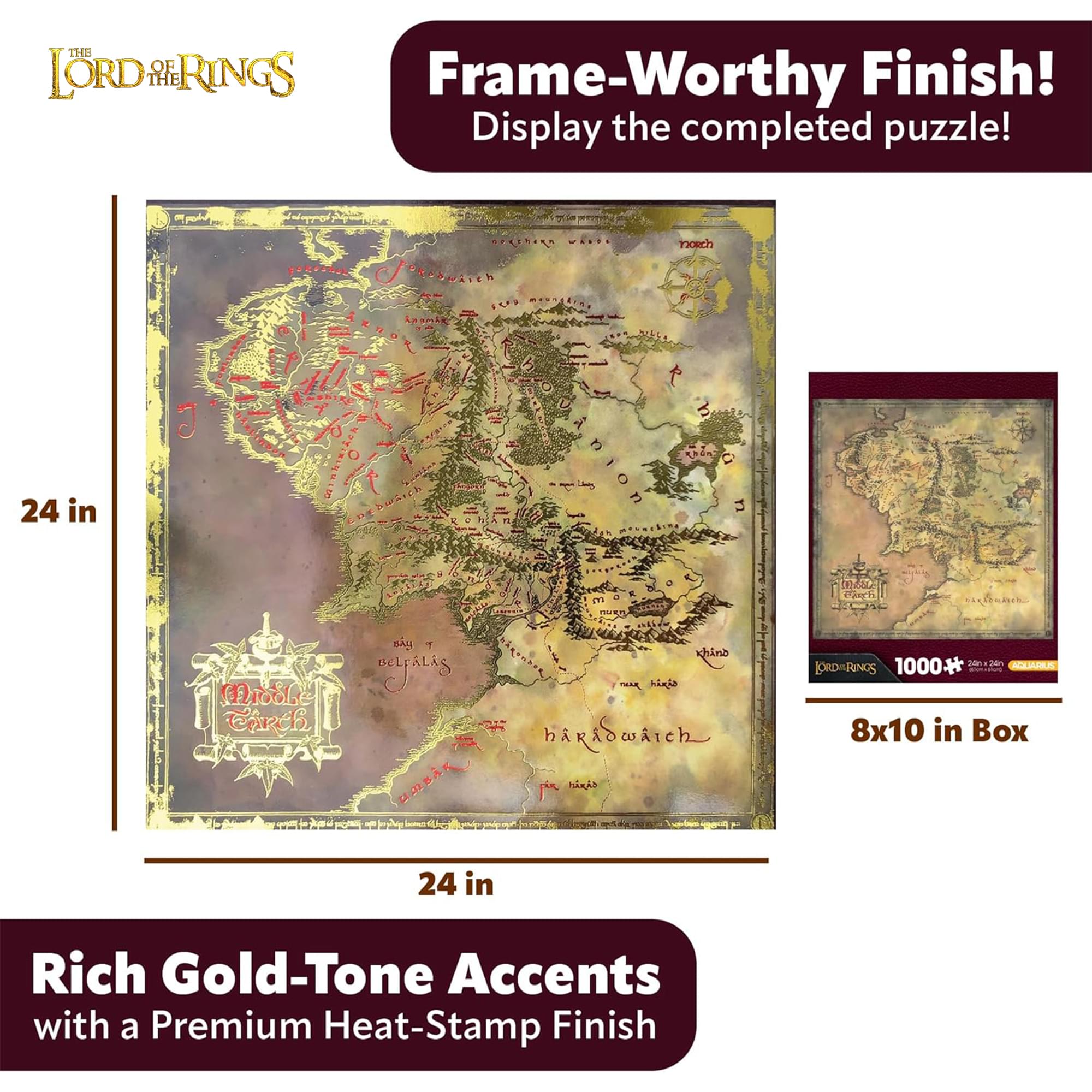 The Lord of the Rings Middle-earth Map 1000-Piece Jigsaw Puzzle