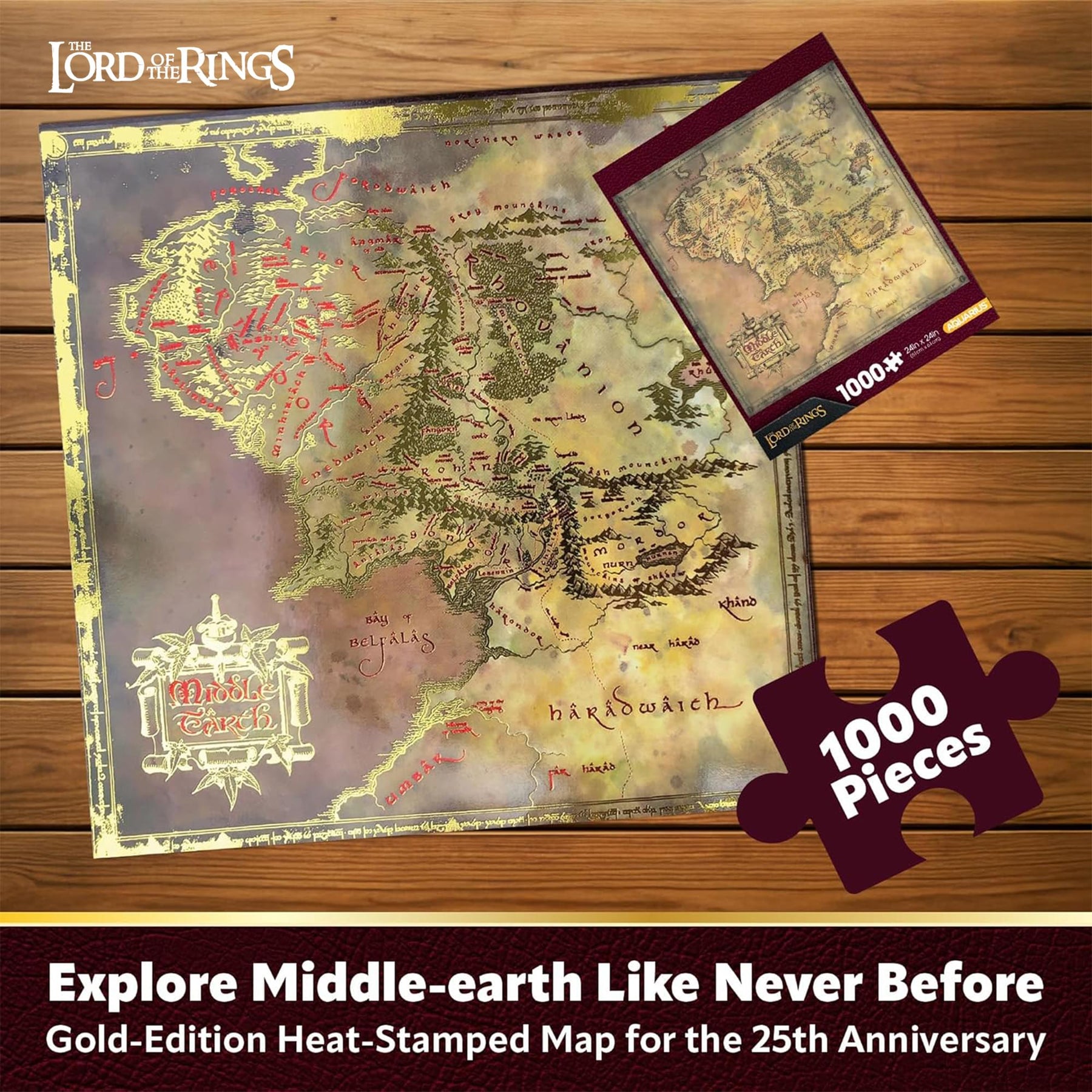 The Lord of the Rings Middle-earth Map 1000-Piece Jigsaw Puzzle