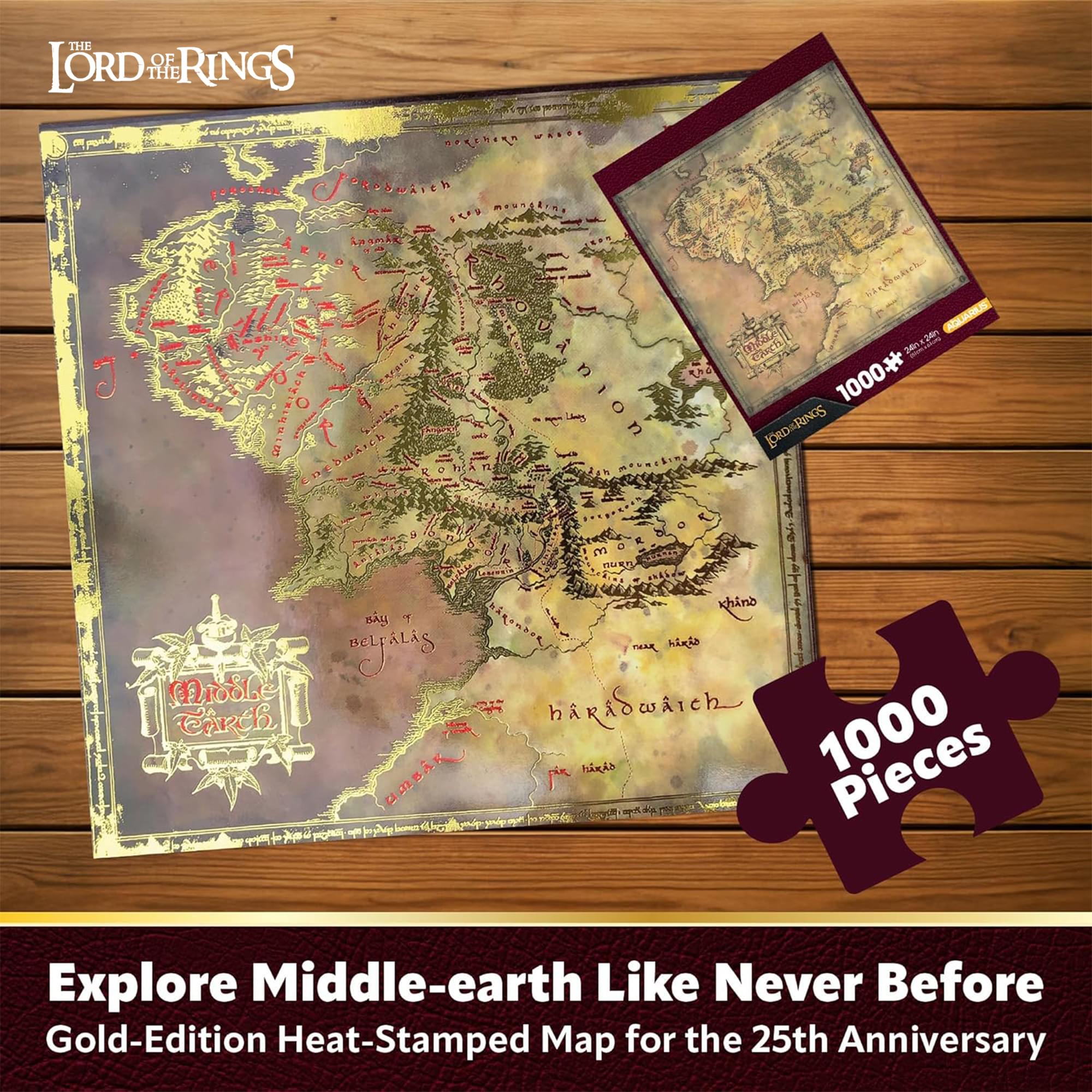 The Lord of the Rings Middle-earth Map 1000-Piece Jigsaw Puzzle