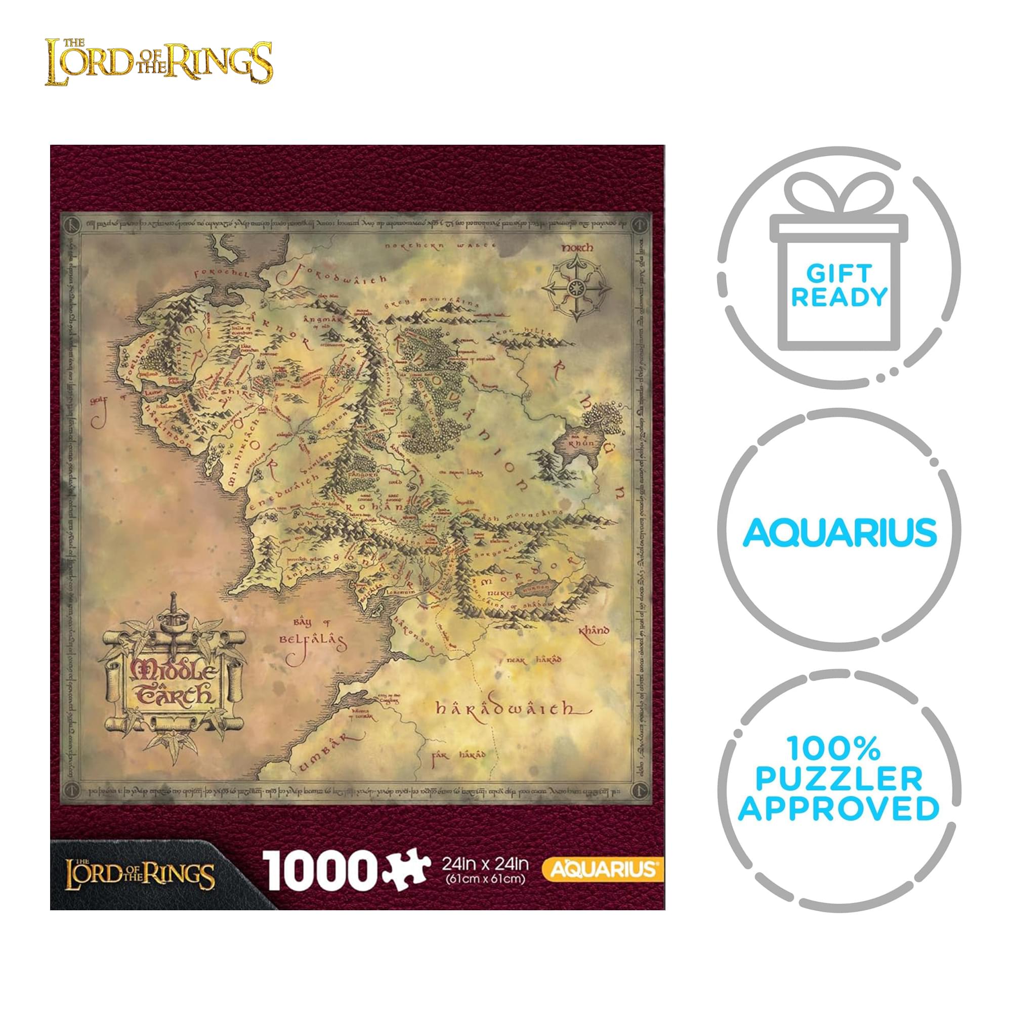 The Lord of the Rings Middle-earth Map 1000-Piece Jigsaw Puzzle