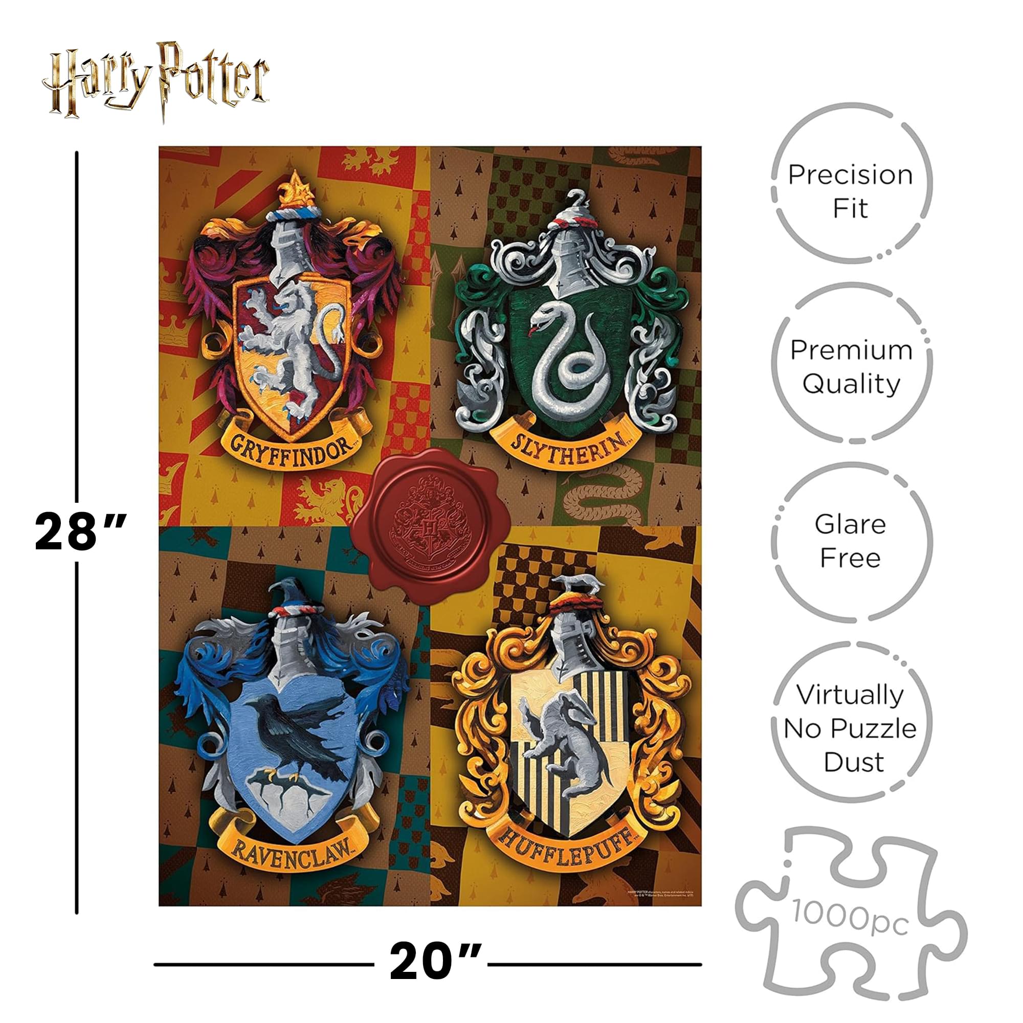 Harry Potter Hogwarts House Crests 1000-Piece Jigsaw Puzzle