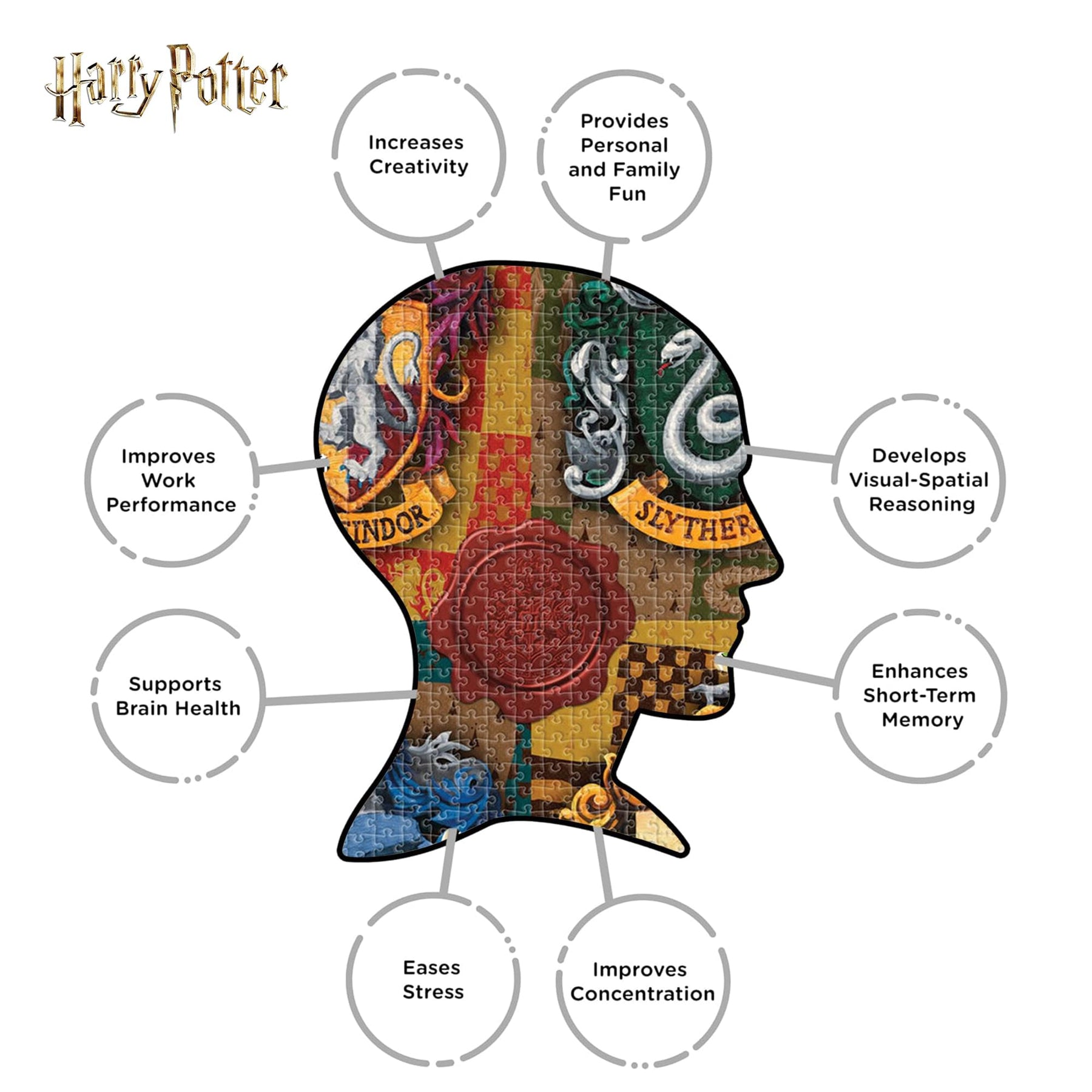 Harry Potter Hogwarts House Crests 1000-Piece Jigsaw Puzzle