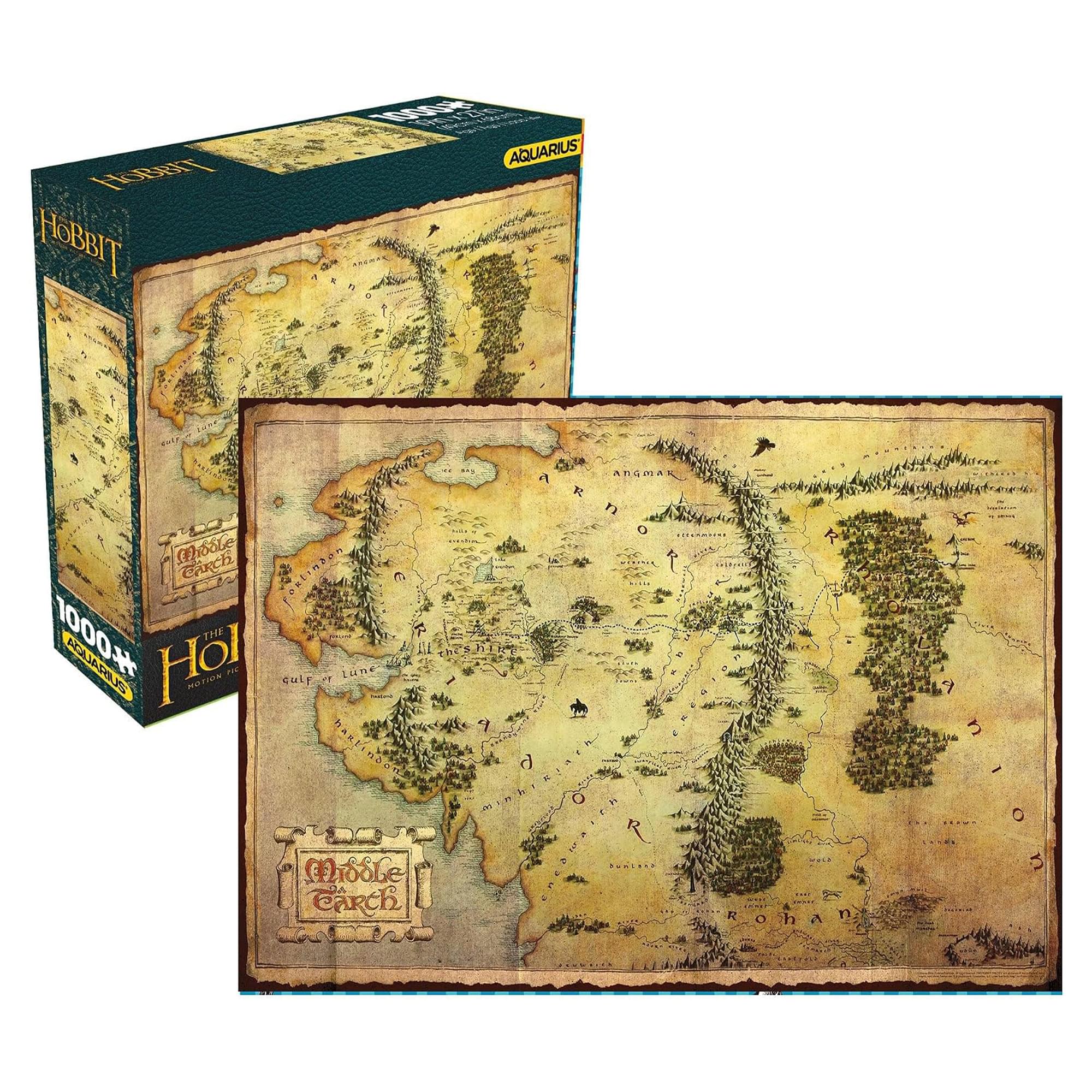 The Hobbit Middle-earth Map 1000-Piece Jigsaw Puzzle
