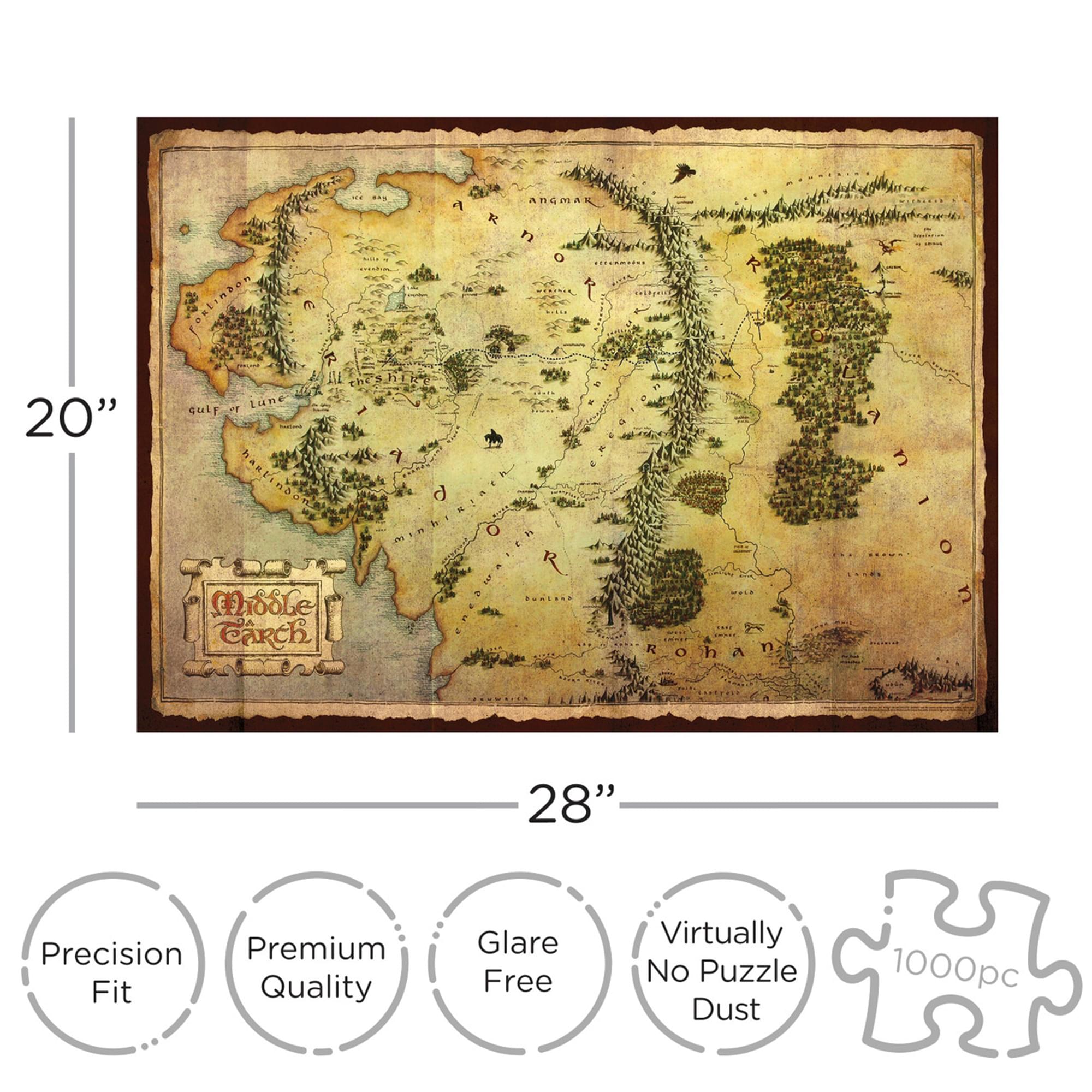 The Hobbit Middle-earth Map 1000-Piece Jigsaw Puzzle