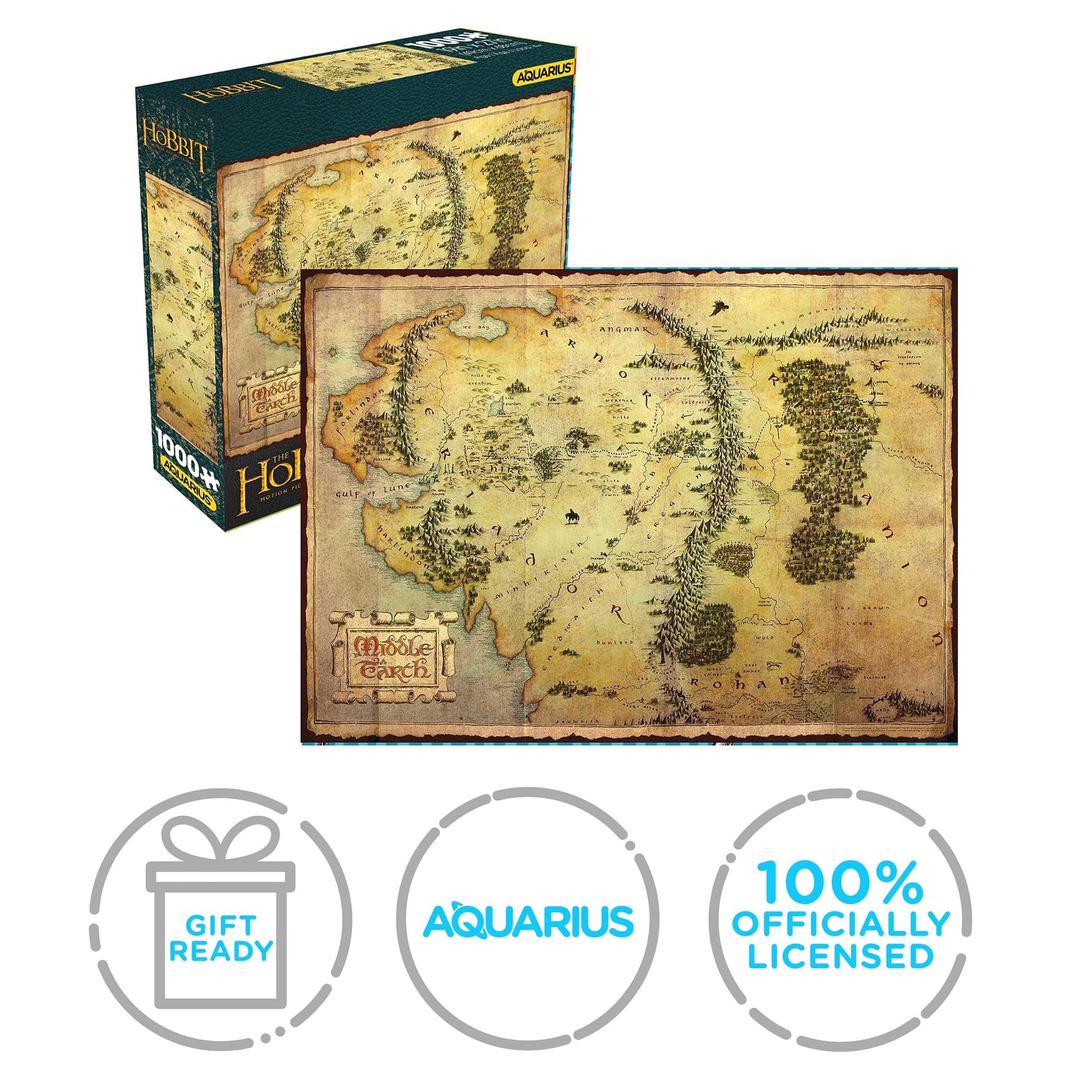 The Hobbit Middle-earth Map 1000-Piece Jigsaw Puzzle
